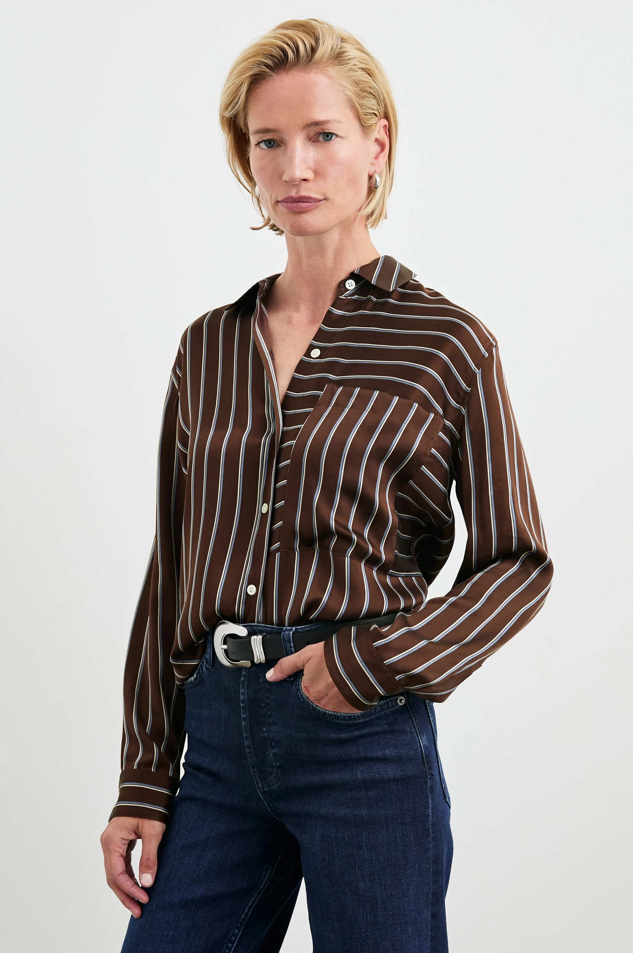 SPENCER SHIRT - BALTIC WHITE STRIPE Rails