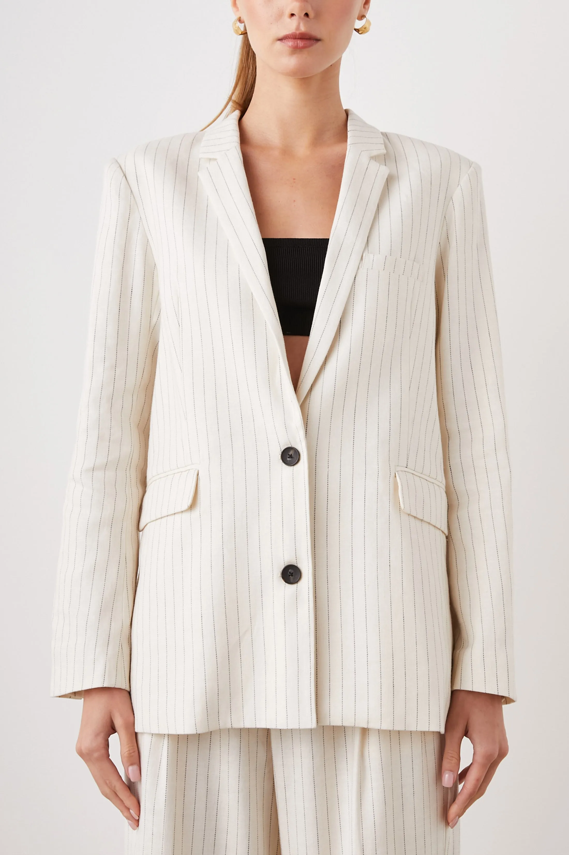 STANTON BLAZER - IVORY PINSTRIPE Rails