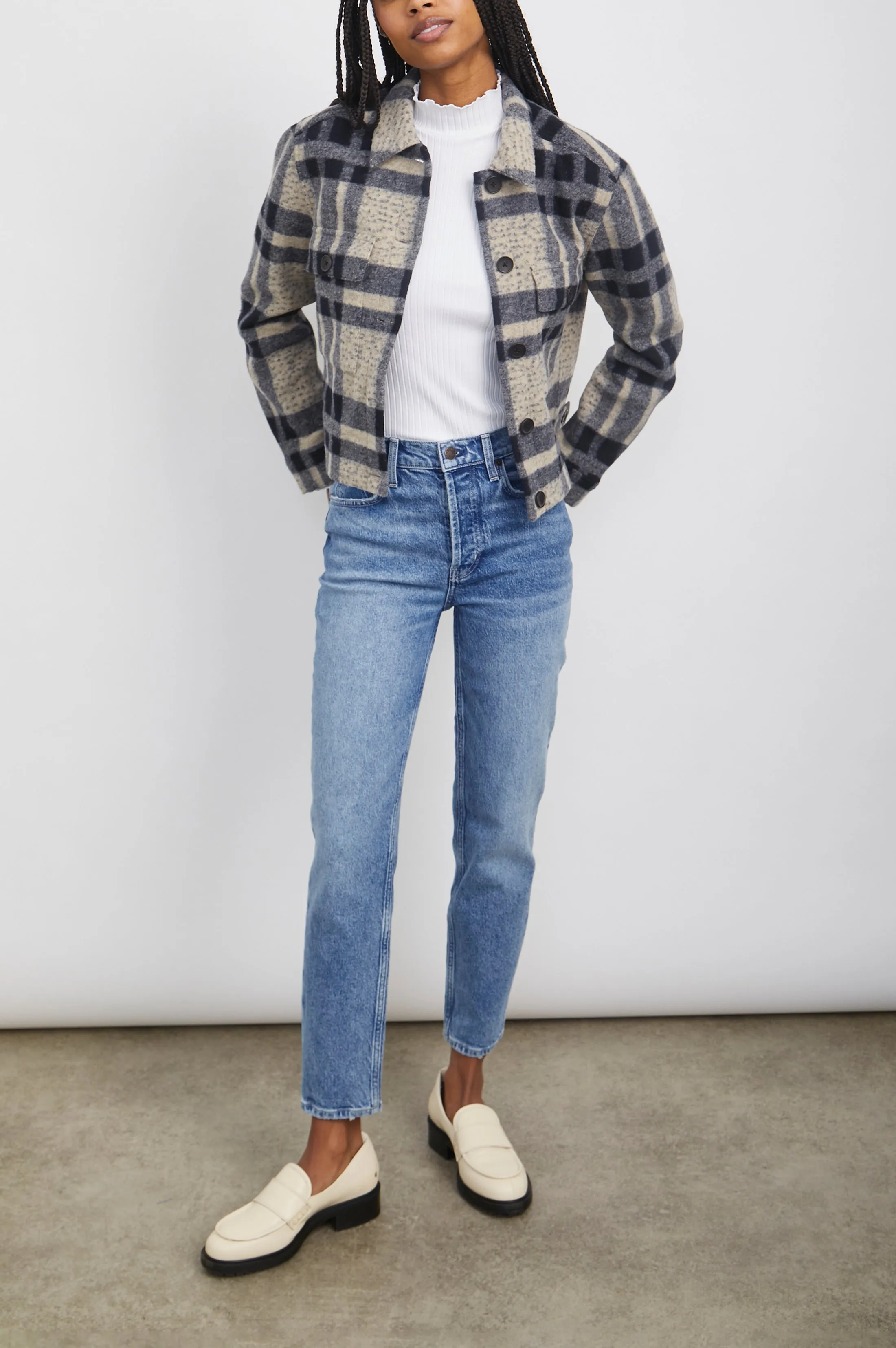 STEFFI JACKET - TAN PACIFIC CHECK Rails