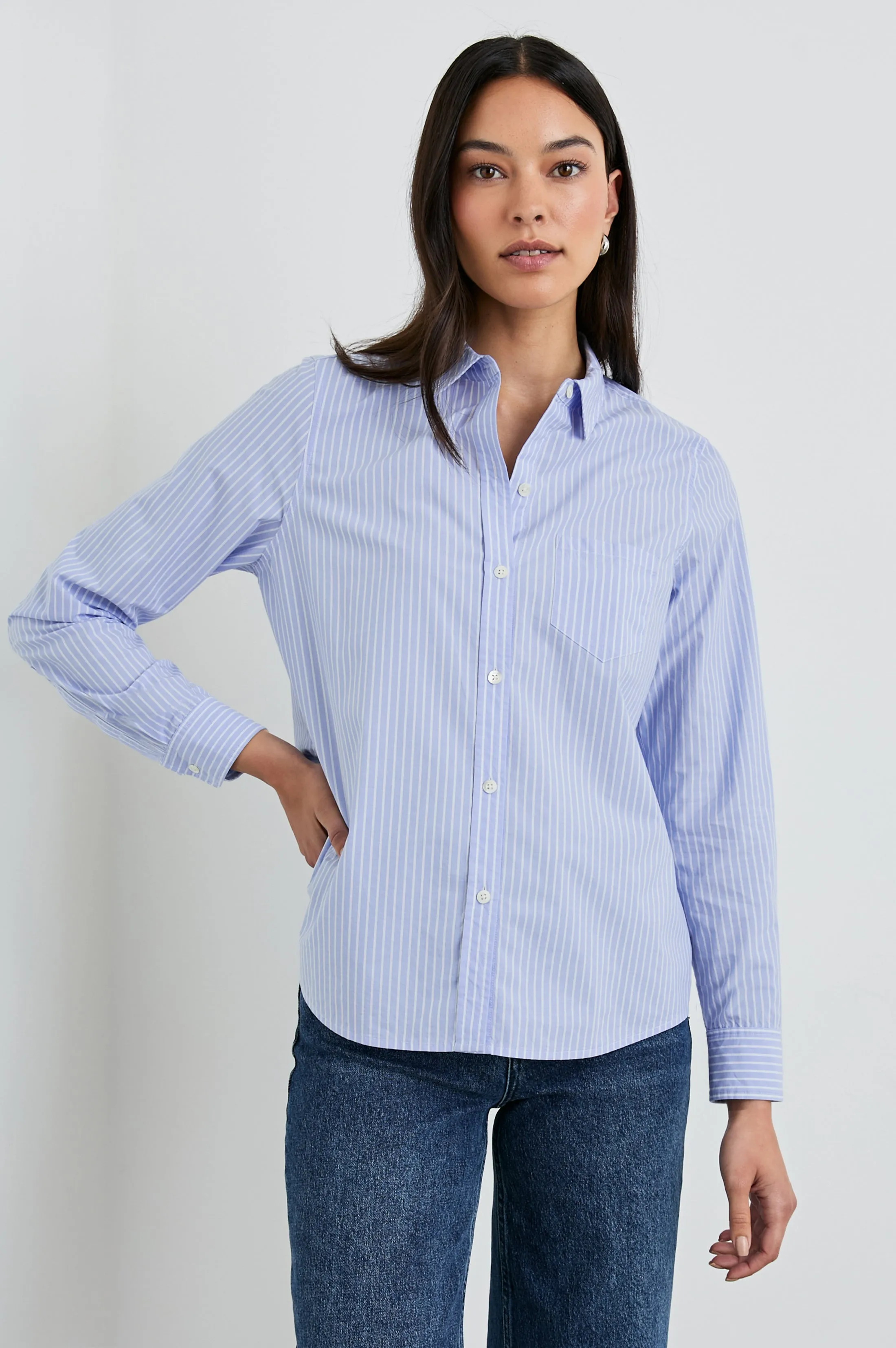 STINA SHIRT - OXFORD WHITE STRIPE Rails