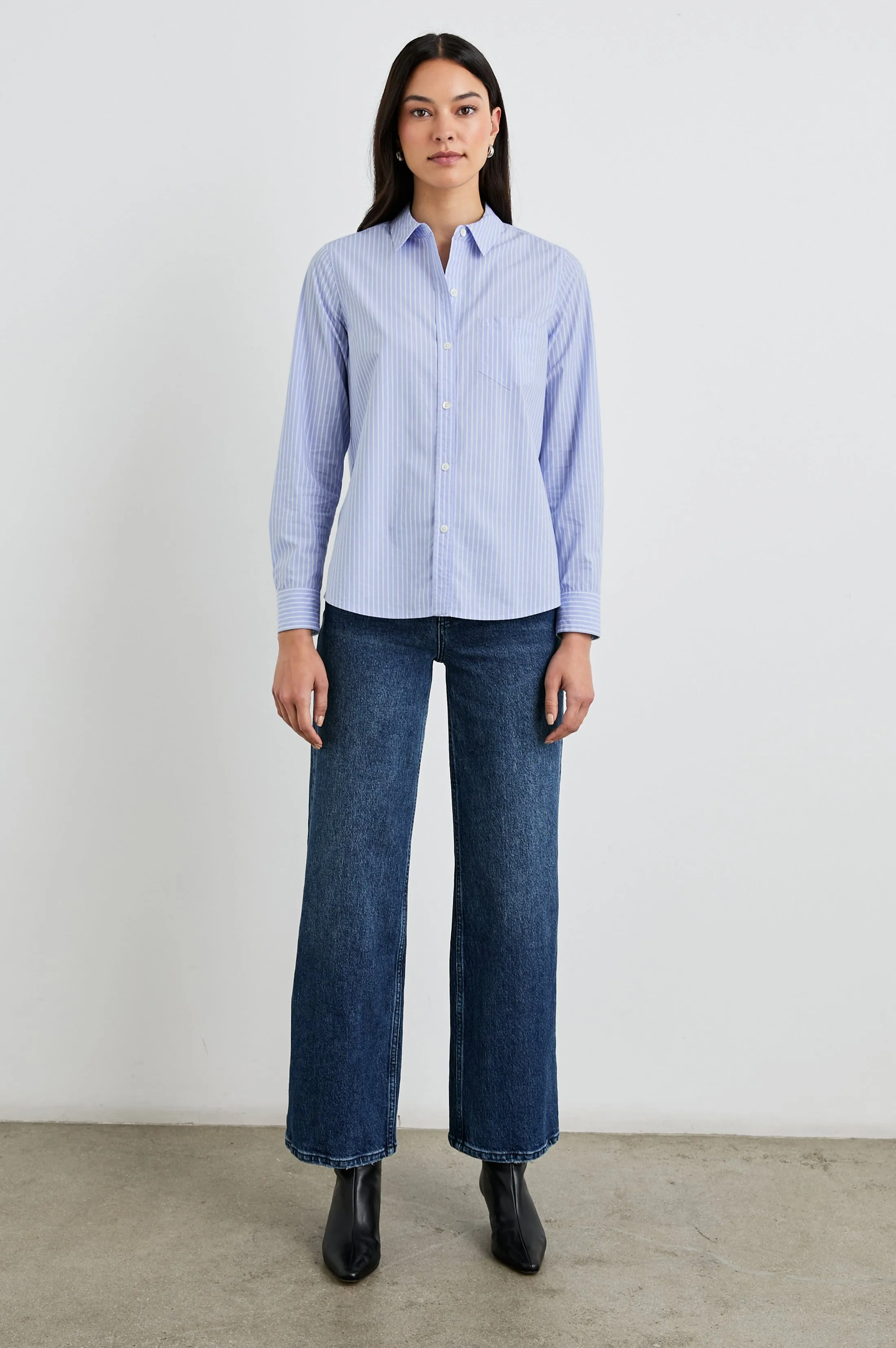 STINA SHIRT - OXFORD WHITE STRIPE Rails