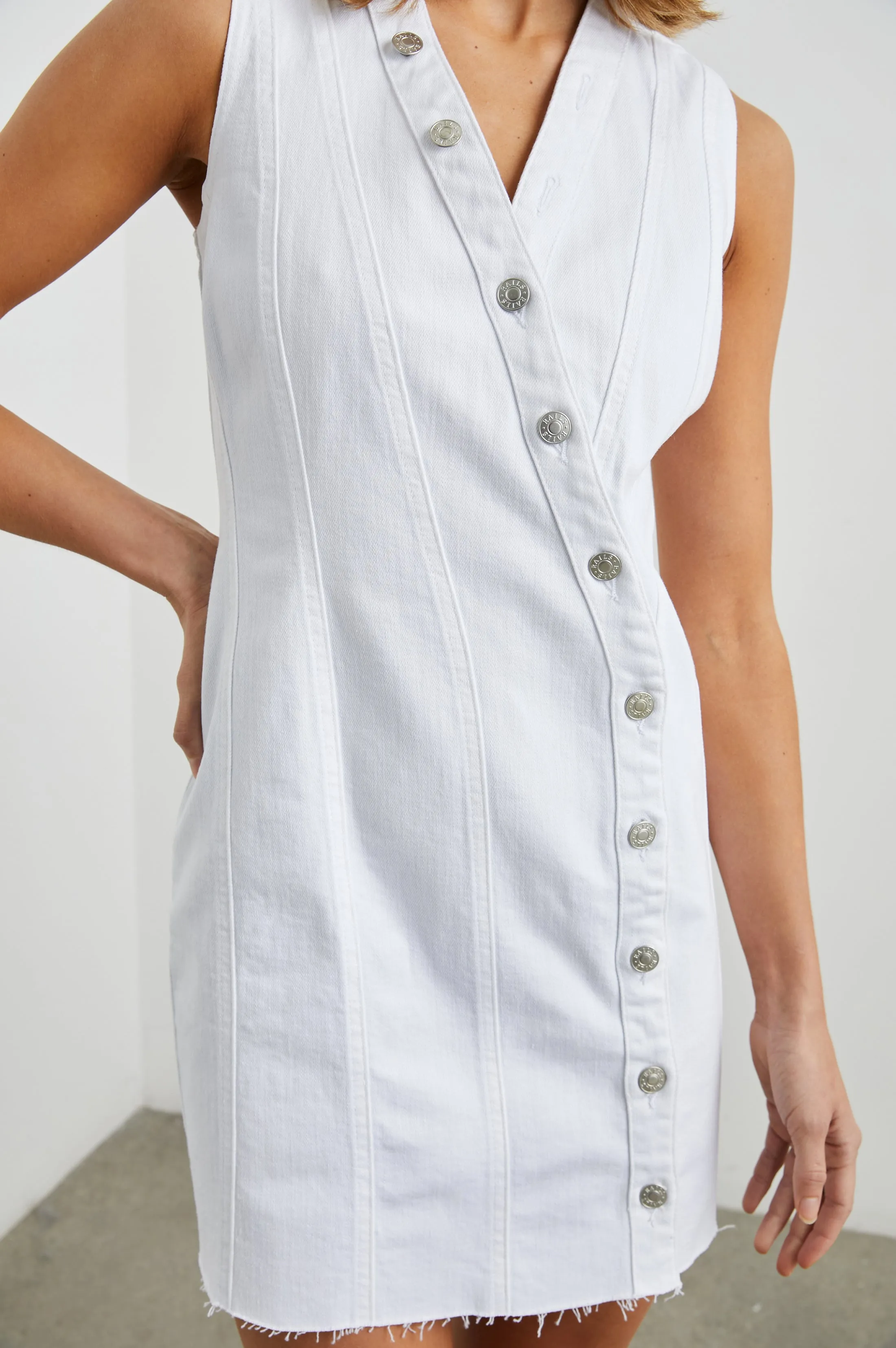 STRAND DRESS - SALT WHITE Rails