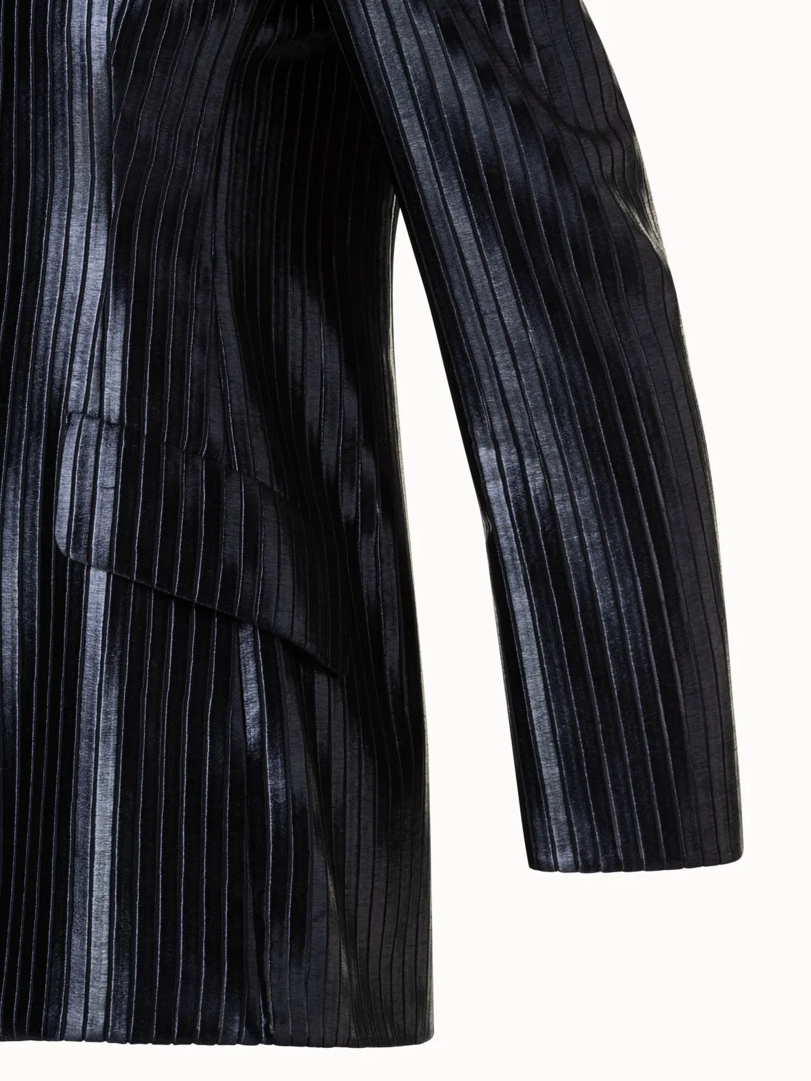 Striped Techno Embroidery Blazer Akris