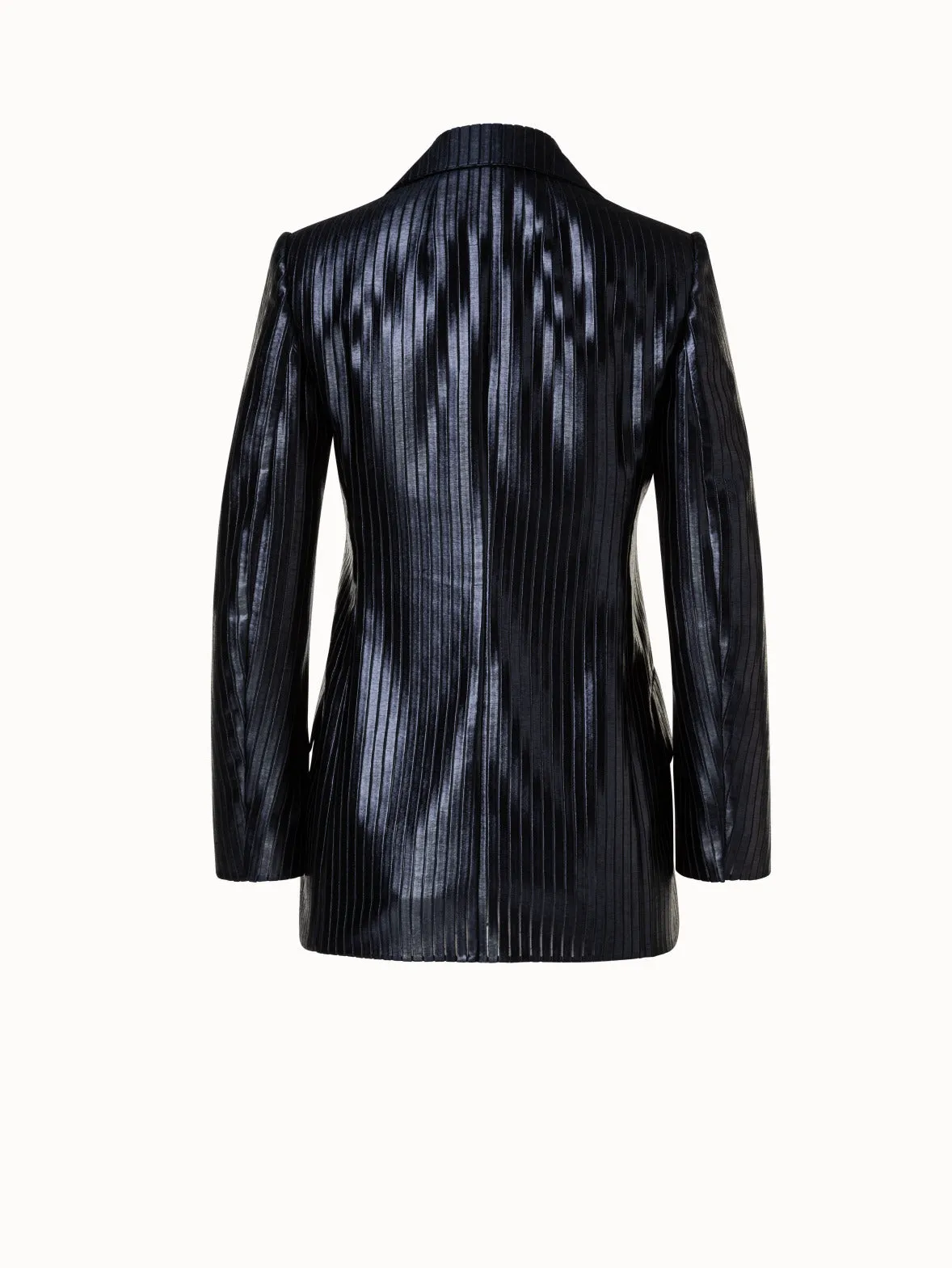 Striped Techno Embroidery Blazer Akris