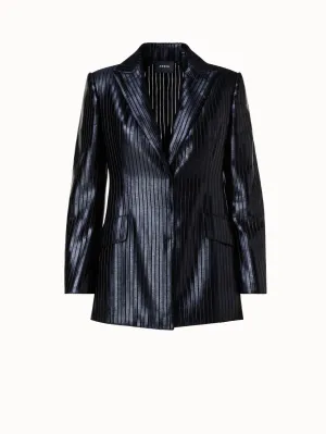 Striped Techno Embroidery Blazer Akris