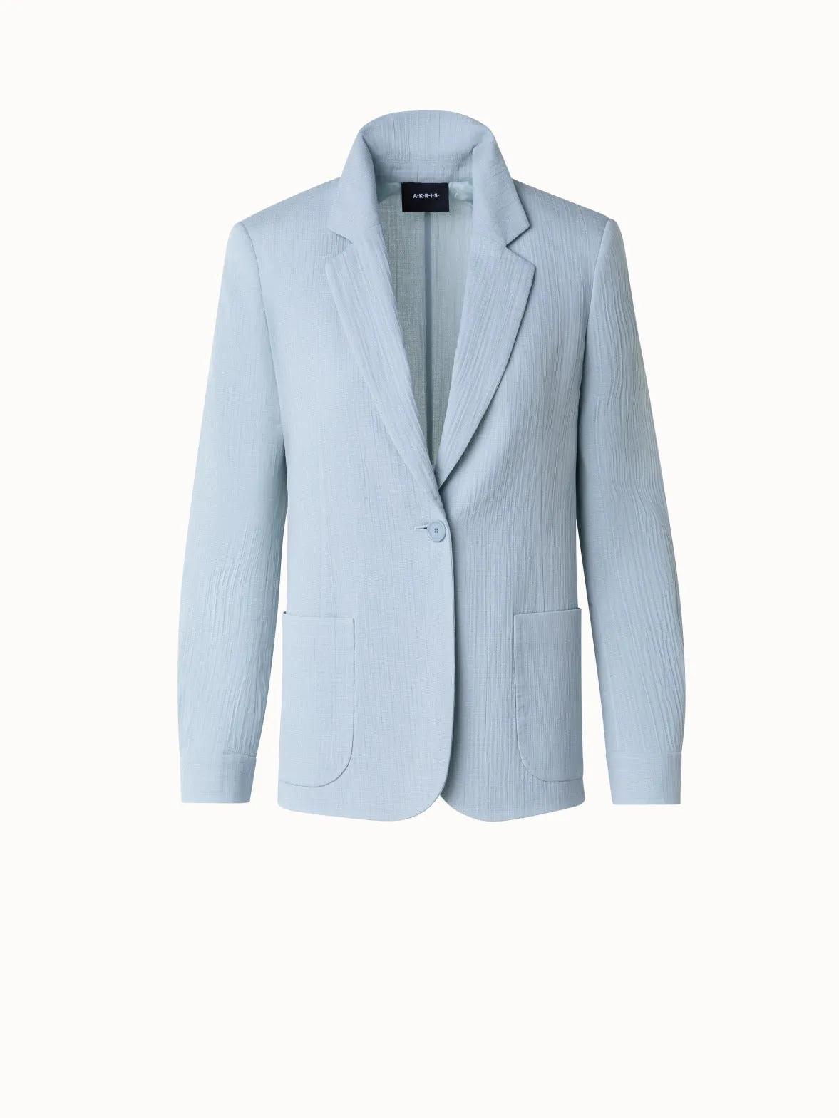 Structured Cotton Silk Double-Face Blazer Akris