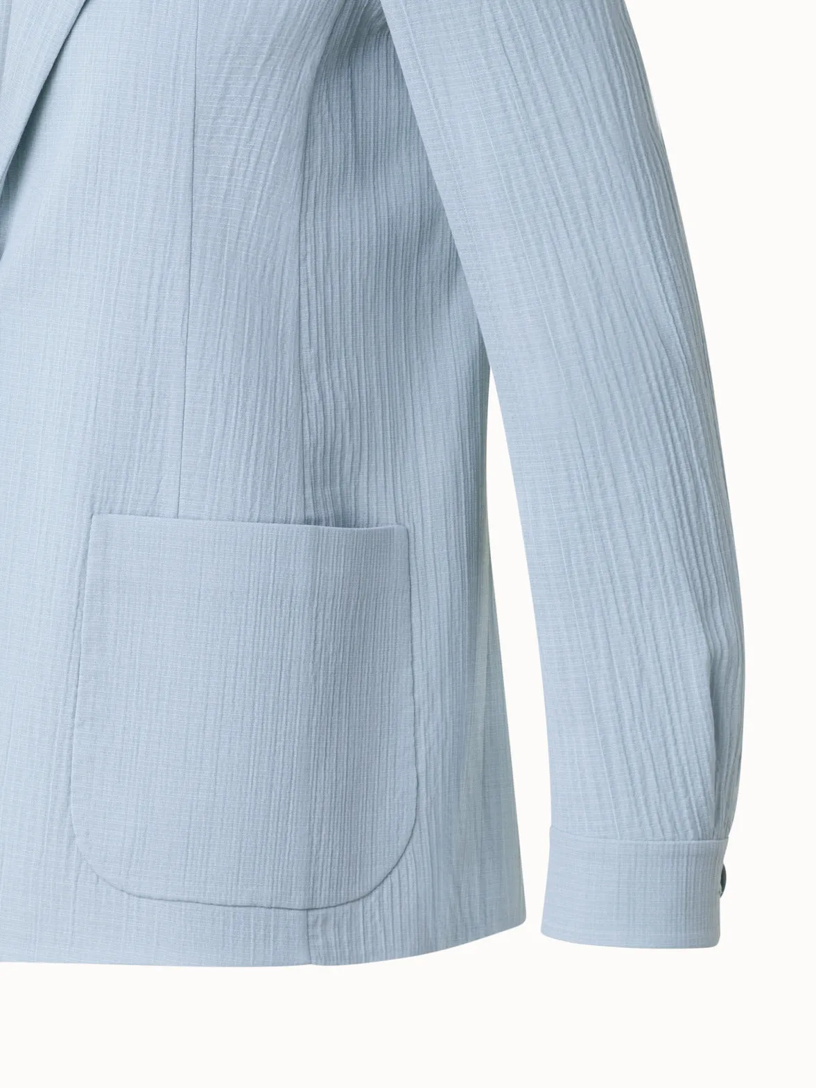 Structured Cotton Silk Double-Face Blazer Akris