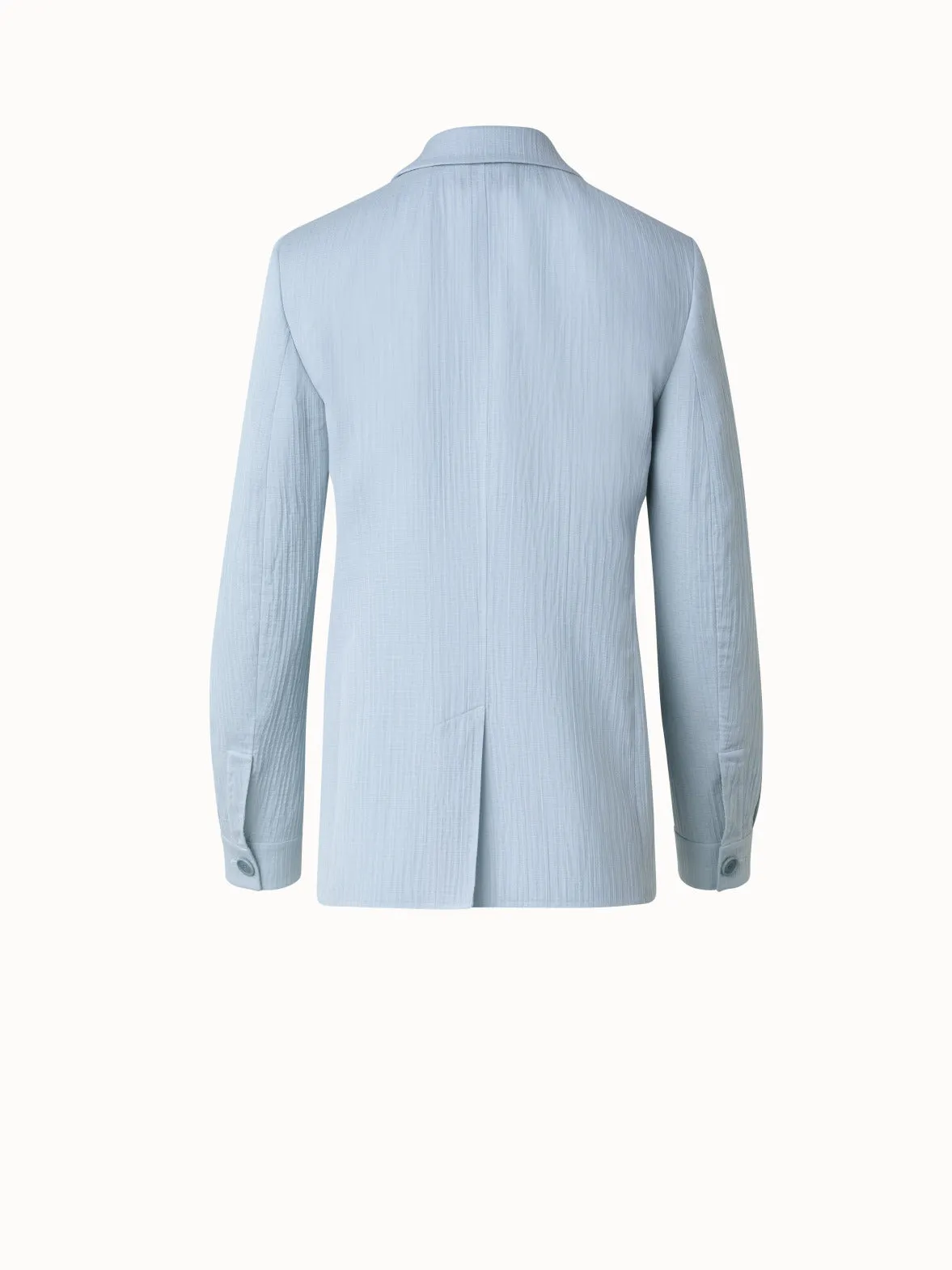 Structured Cotton Silk Double-Face Blazer Akris