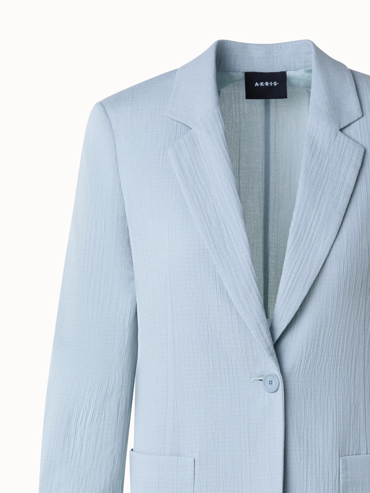 Structured Cotton Silk Double-Face Blazer Akris