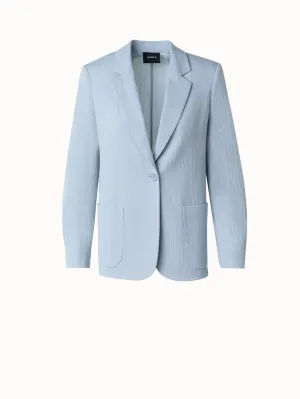Structured Cotton Silk Double-Face Blazer Akris