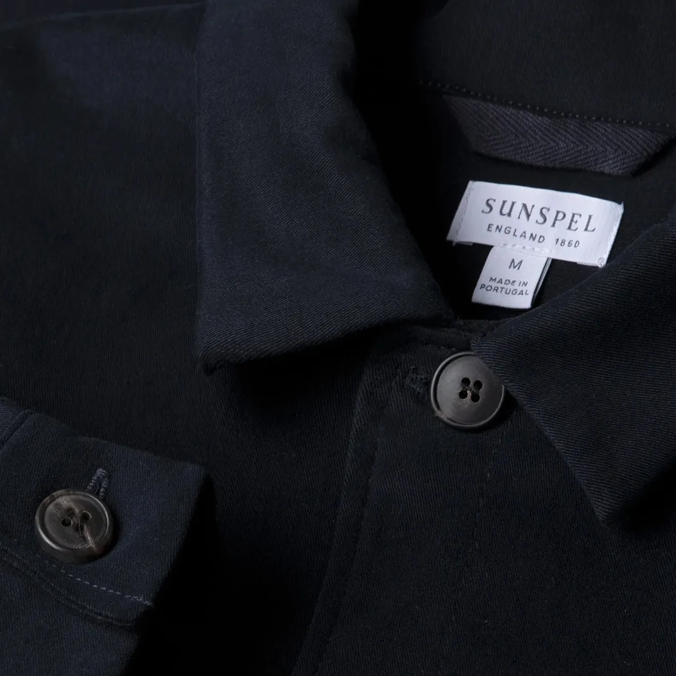 Sunspel Brushed Cotton Overshirt Navy