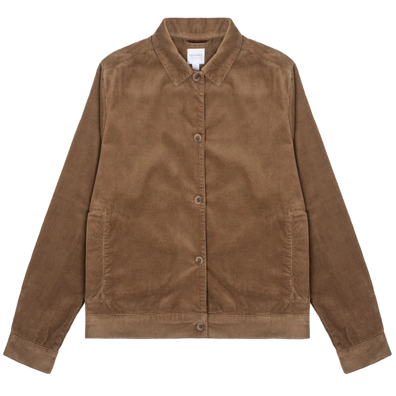 Sunspel Womens Corduroy Boxy Jacket Dark Camel