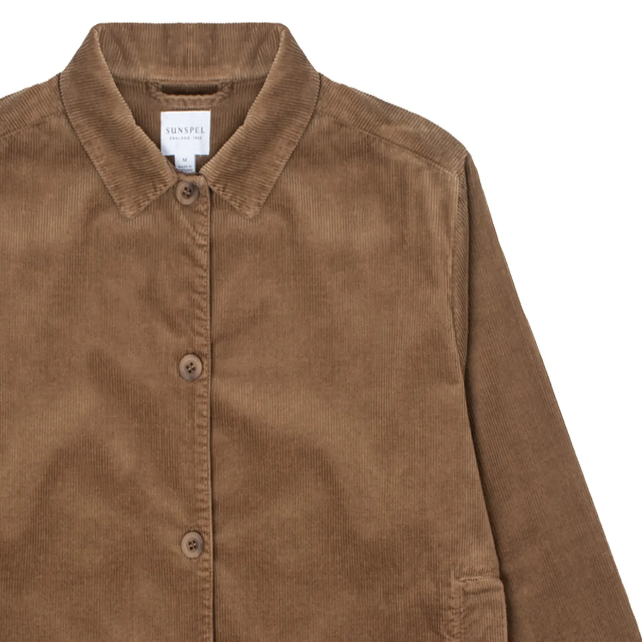 Sunspel Womens Corduroy Boxy Jacket Dark Camel