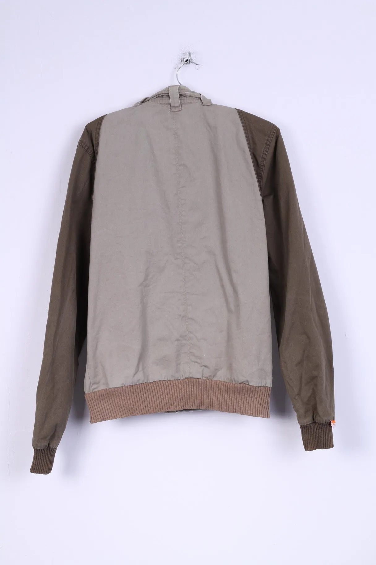 Superdry Mens SM Jacket Khaki Green Cotton Zip Up Sport Lightweight Top