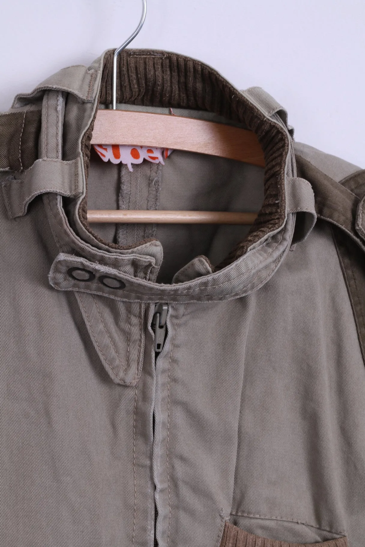 Superdry Mens SM Jacket Khaki Green Cotton Zip Up Sport Lightweight Top