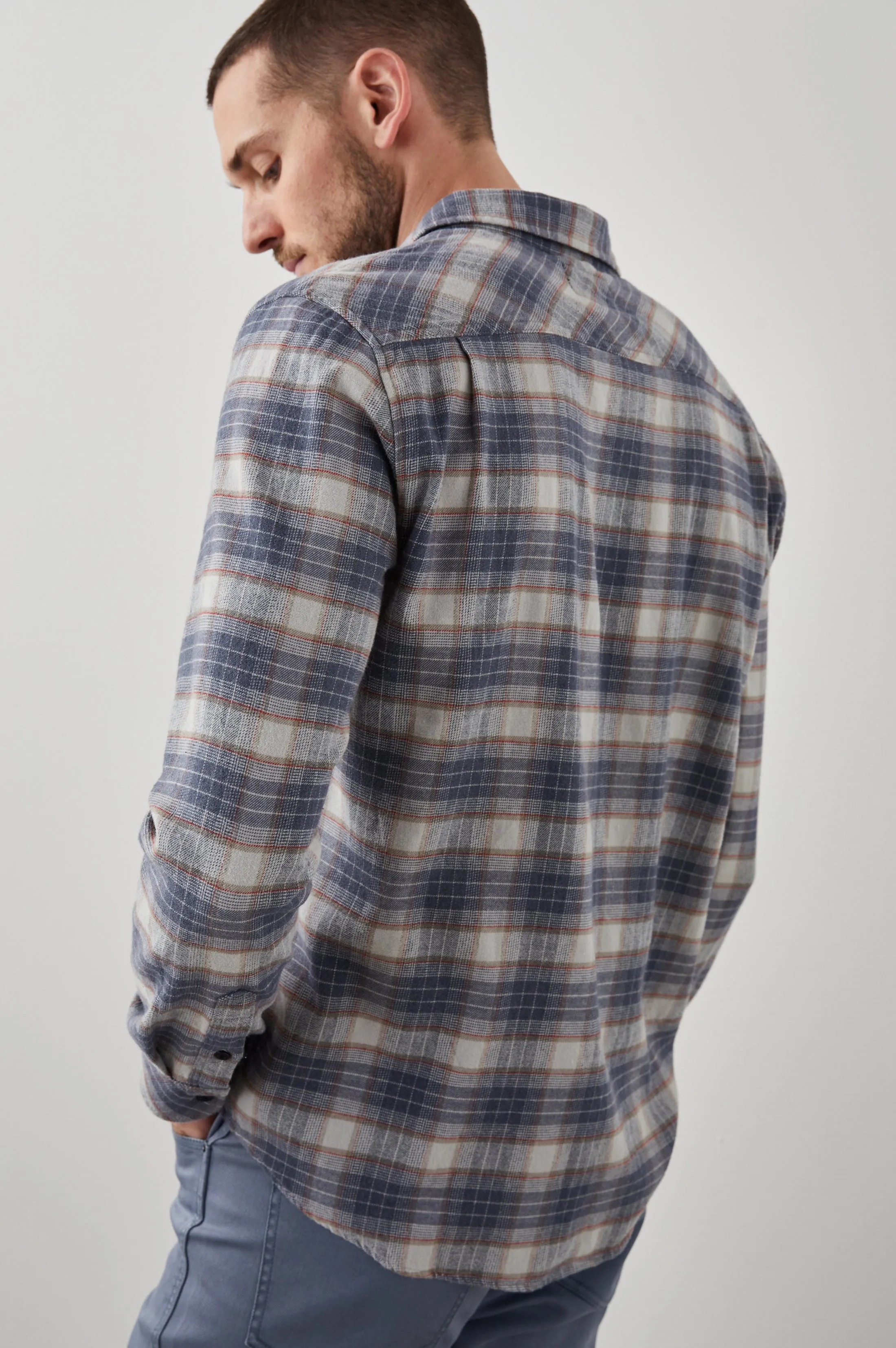 SUSSEX SHIRT - ARROWROOT FLINT MELANGE Rails