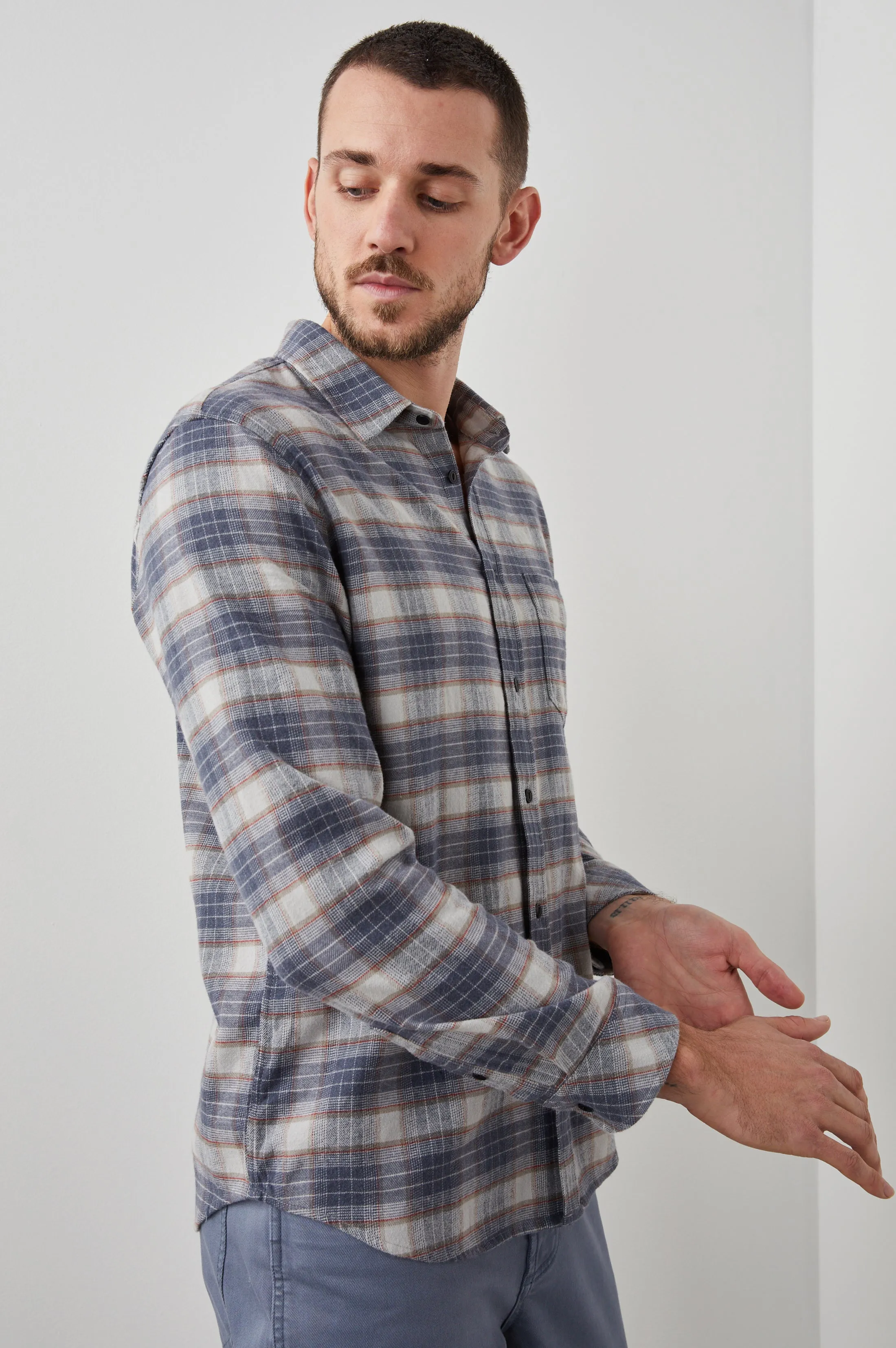 SUSSEX SHIRT - ARROWROOT FLINT MELANGE Rails
