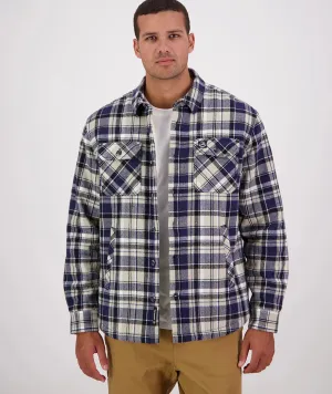 Swanndri - Morven Sherpa Shirt/Jacket - Check - Navy/Grey Horizon