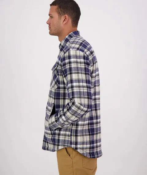Swanndri - Morven Sherpa Shirt/Jacket - Check - Navy/Grey Horizon