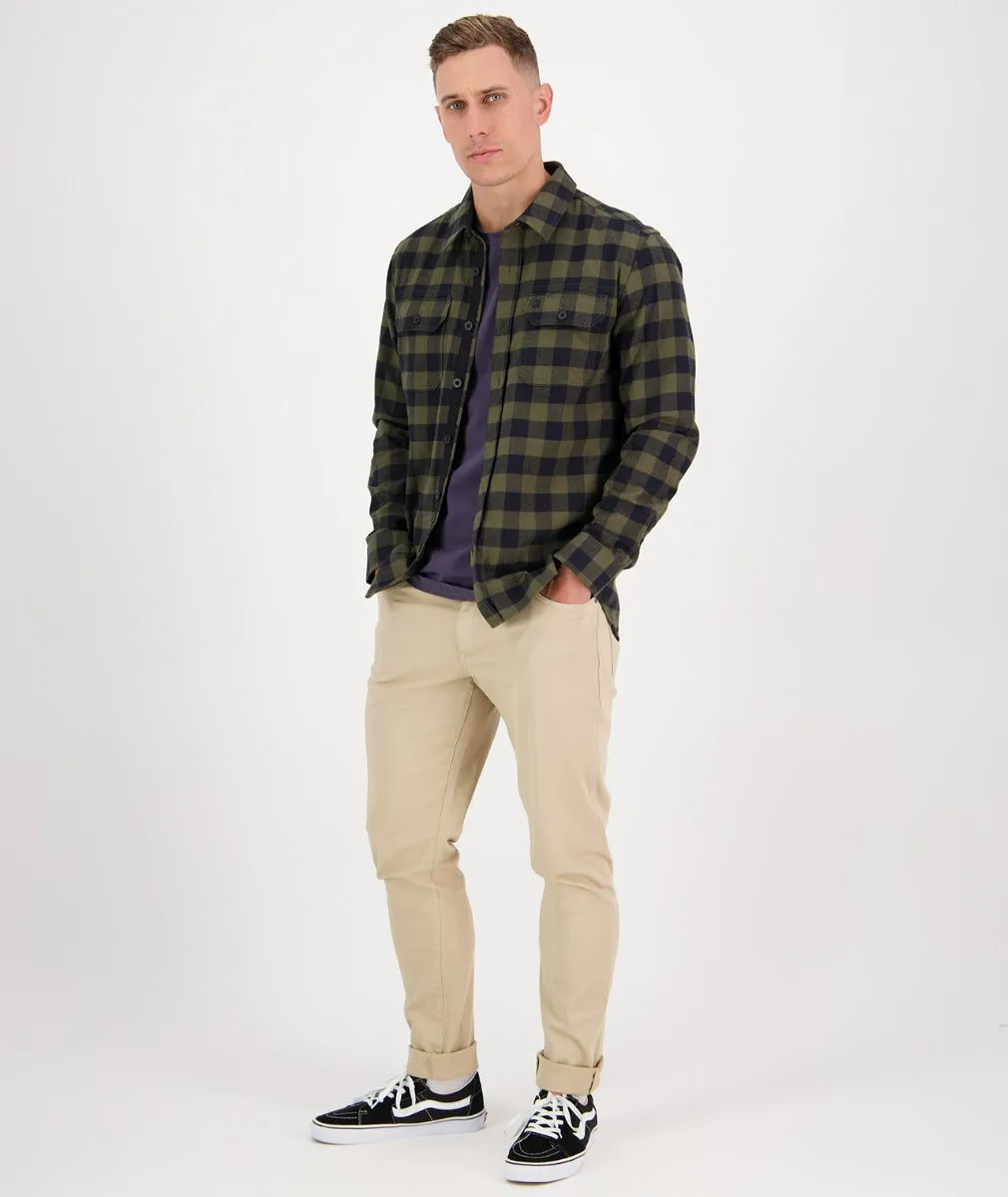 Swanndri - Taranaki Tailor Shirt - Olive Navy