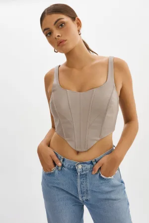 TABIA | Leather Corset Top