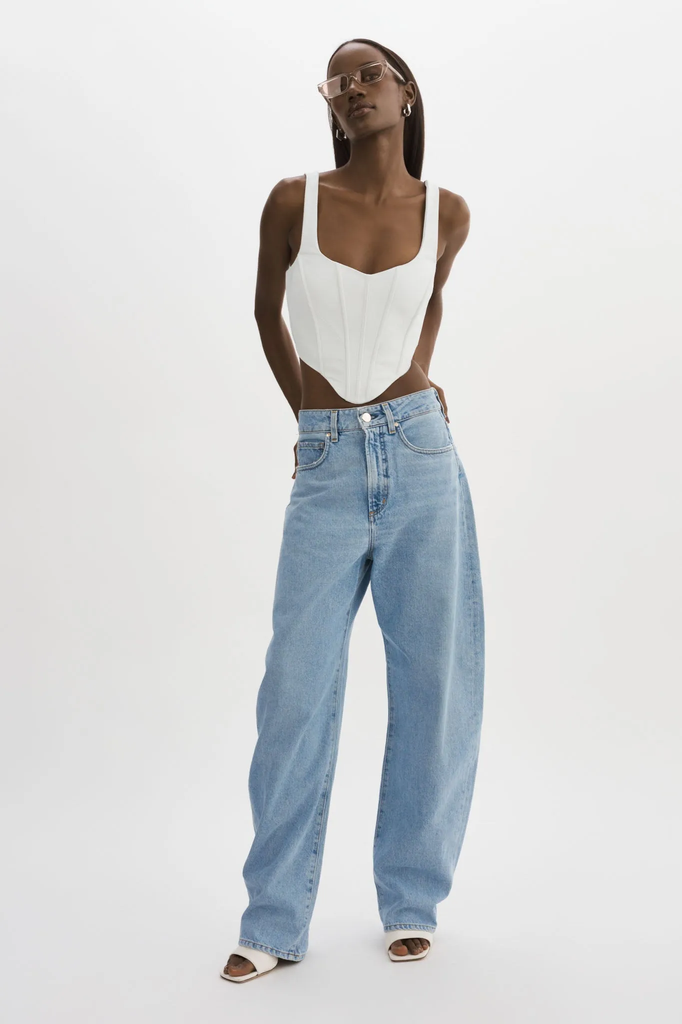 TABIA | Leather Corset Top