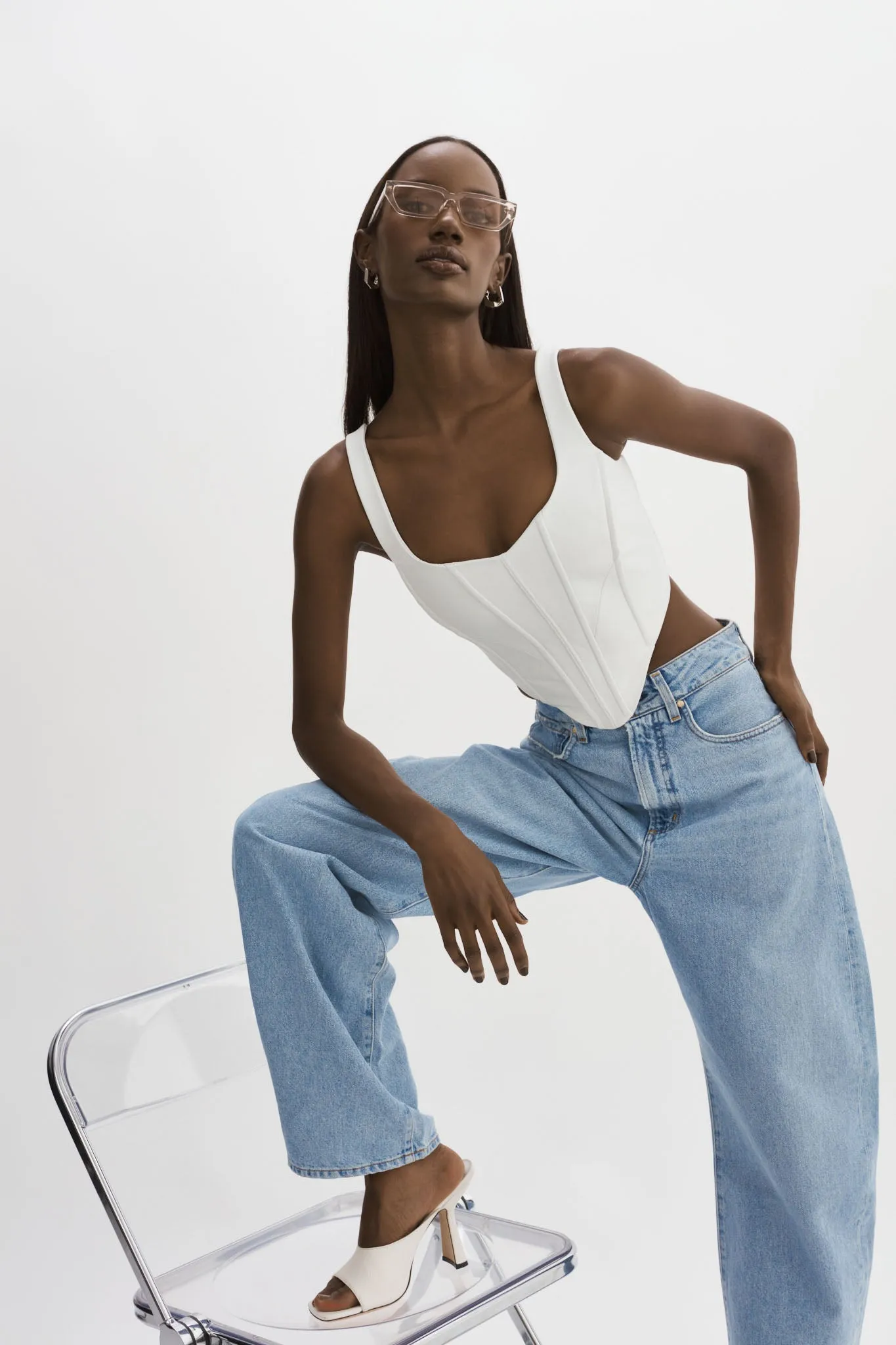 TABIA | Leather Corset Top