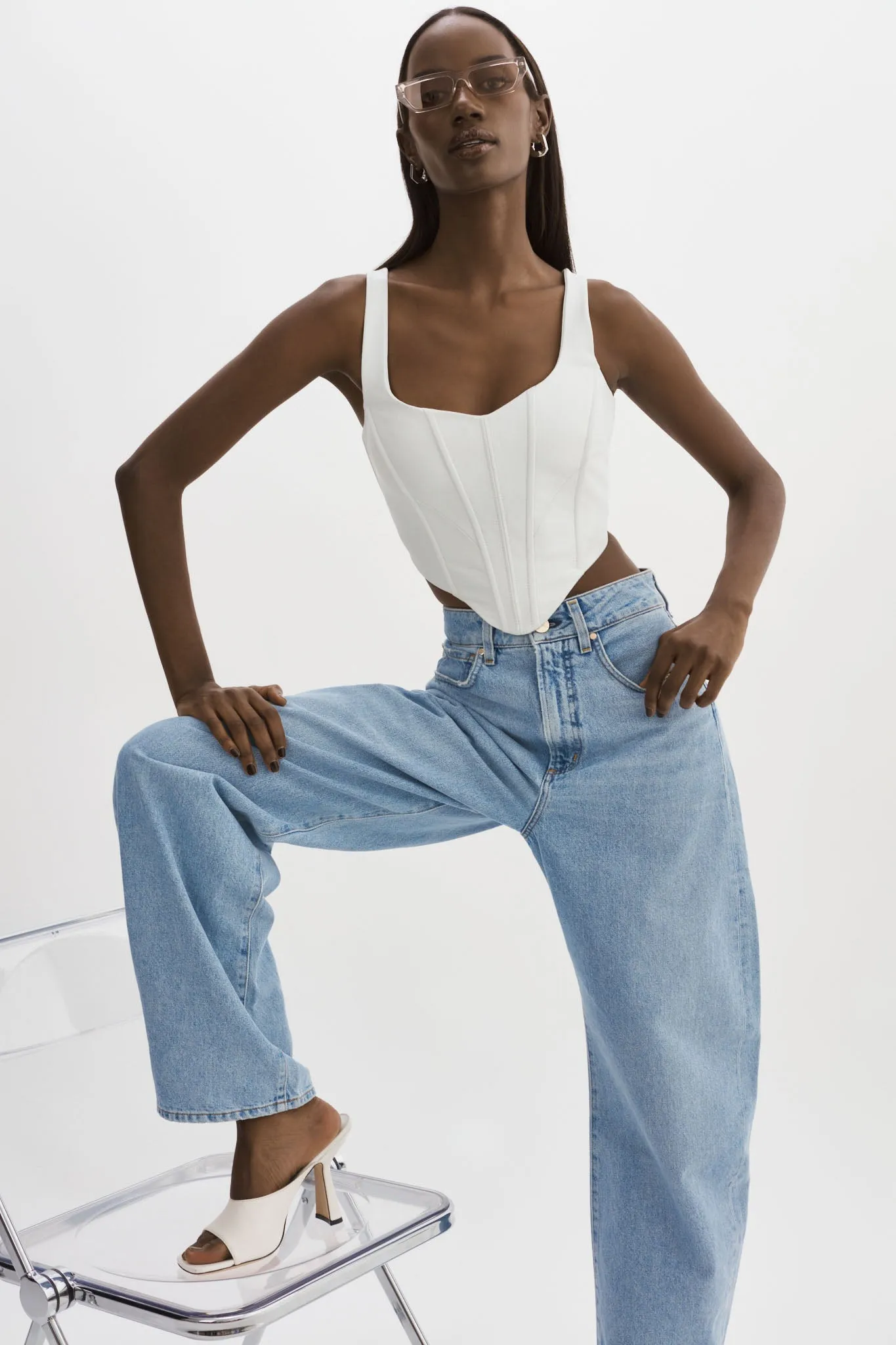 TABIA | Leather Corset Top