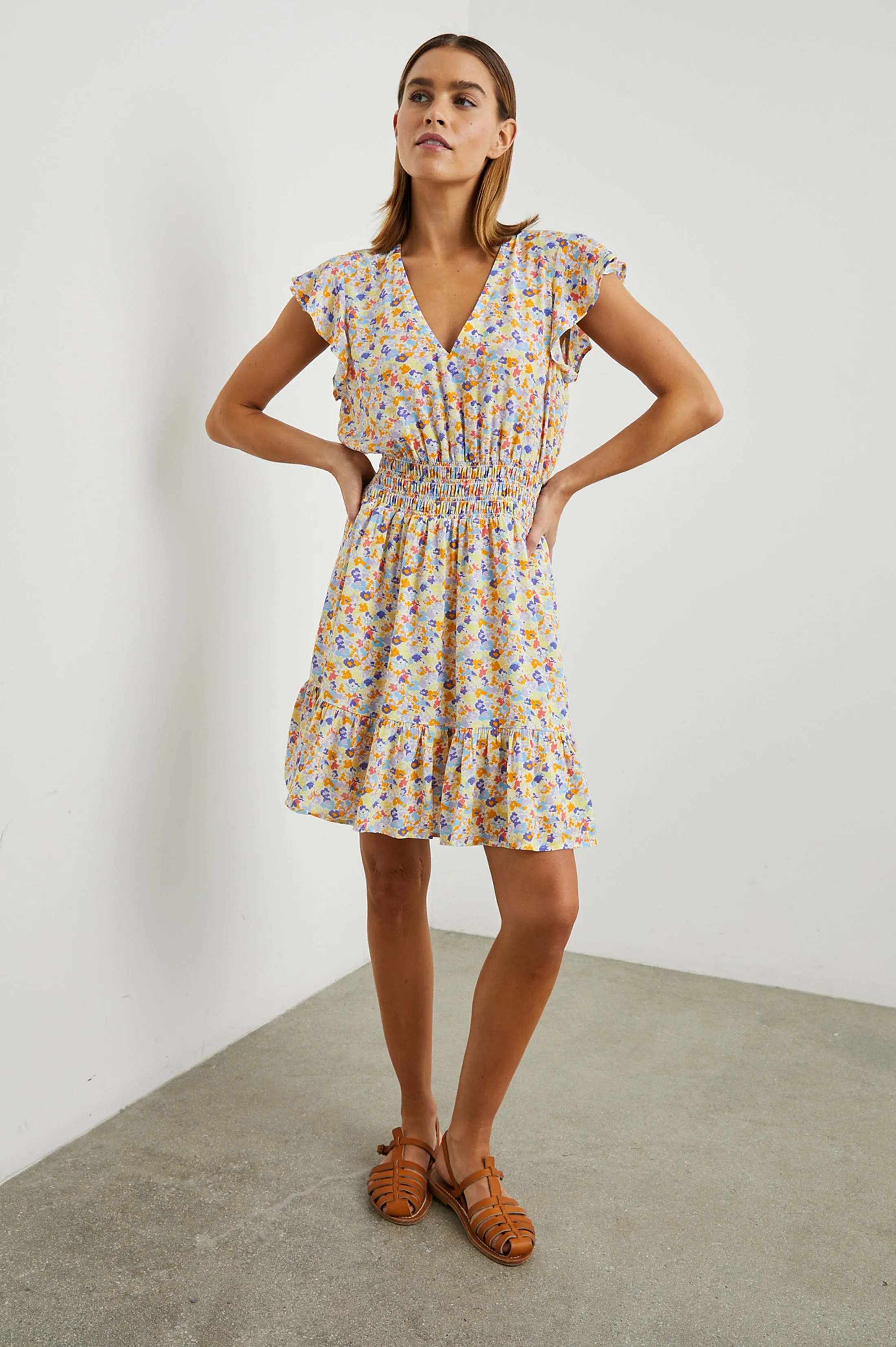 TARA DRESS - PAPAYA FLOWERS Rails