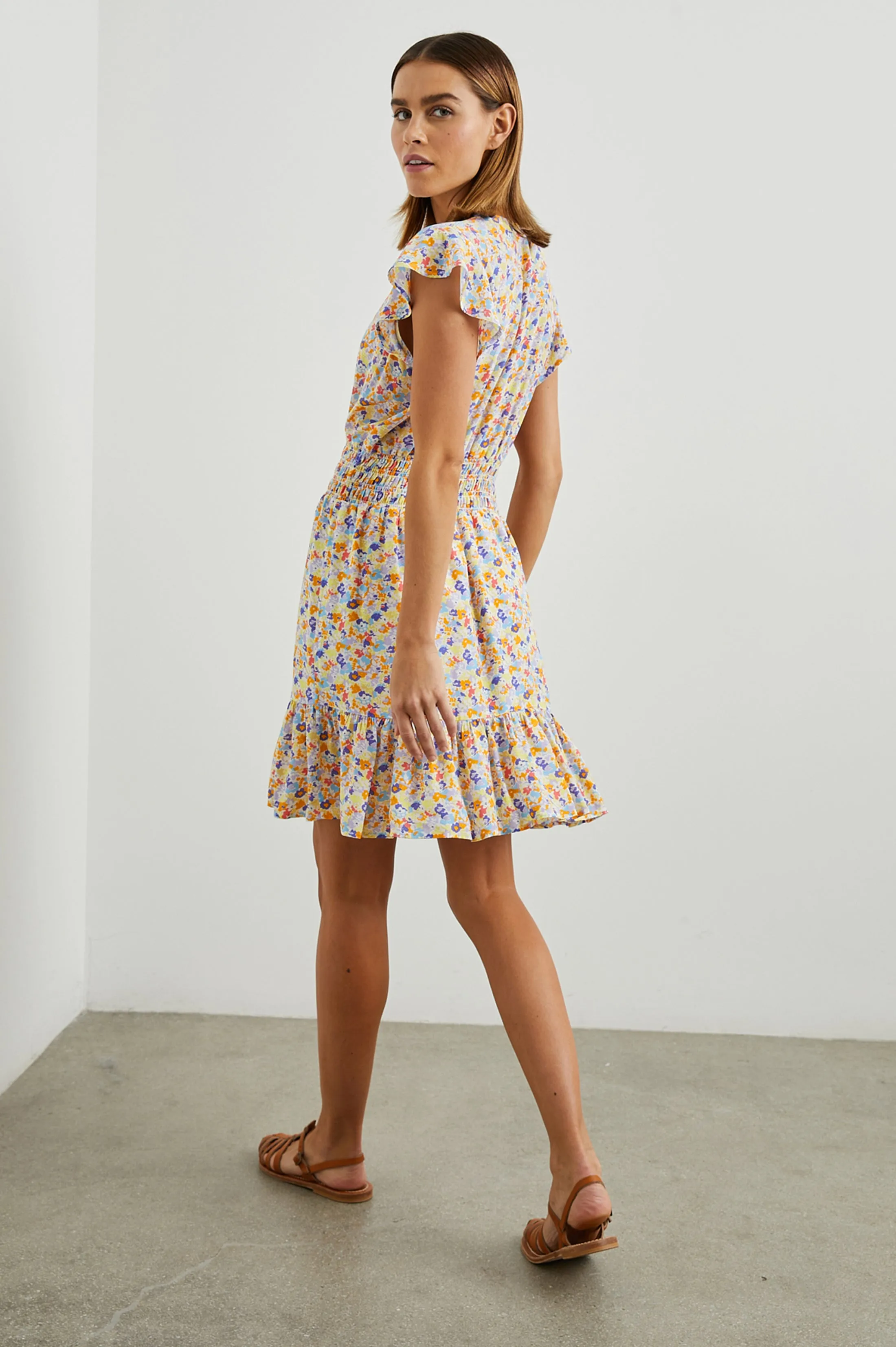TARA DRESS - PAPAYA FLOWERS Rails