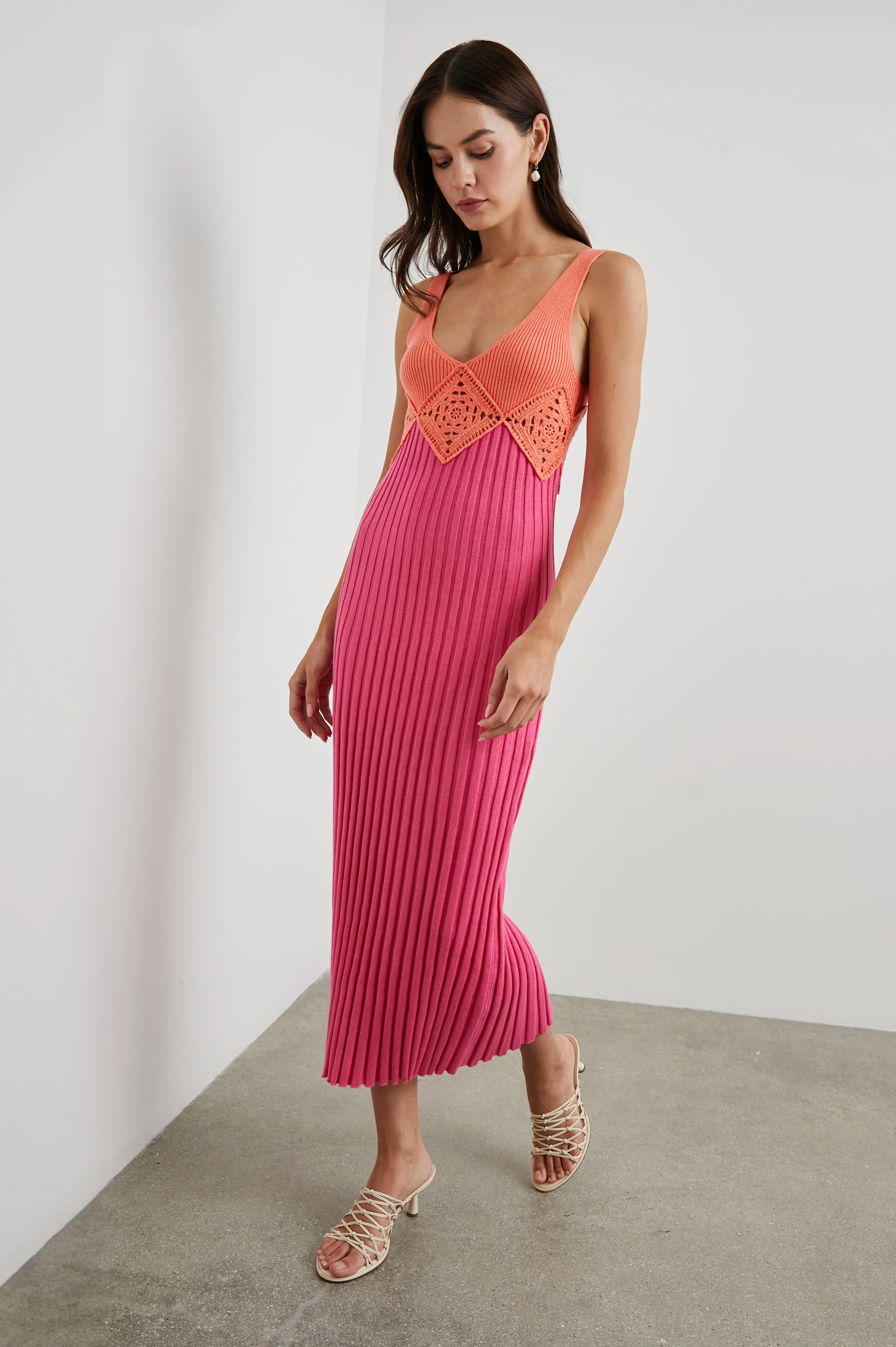 TARYN DRESS - PAPAYA COLORBLOCK Rails
