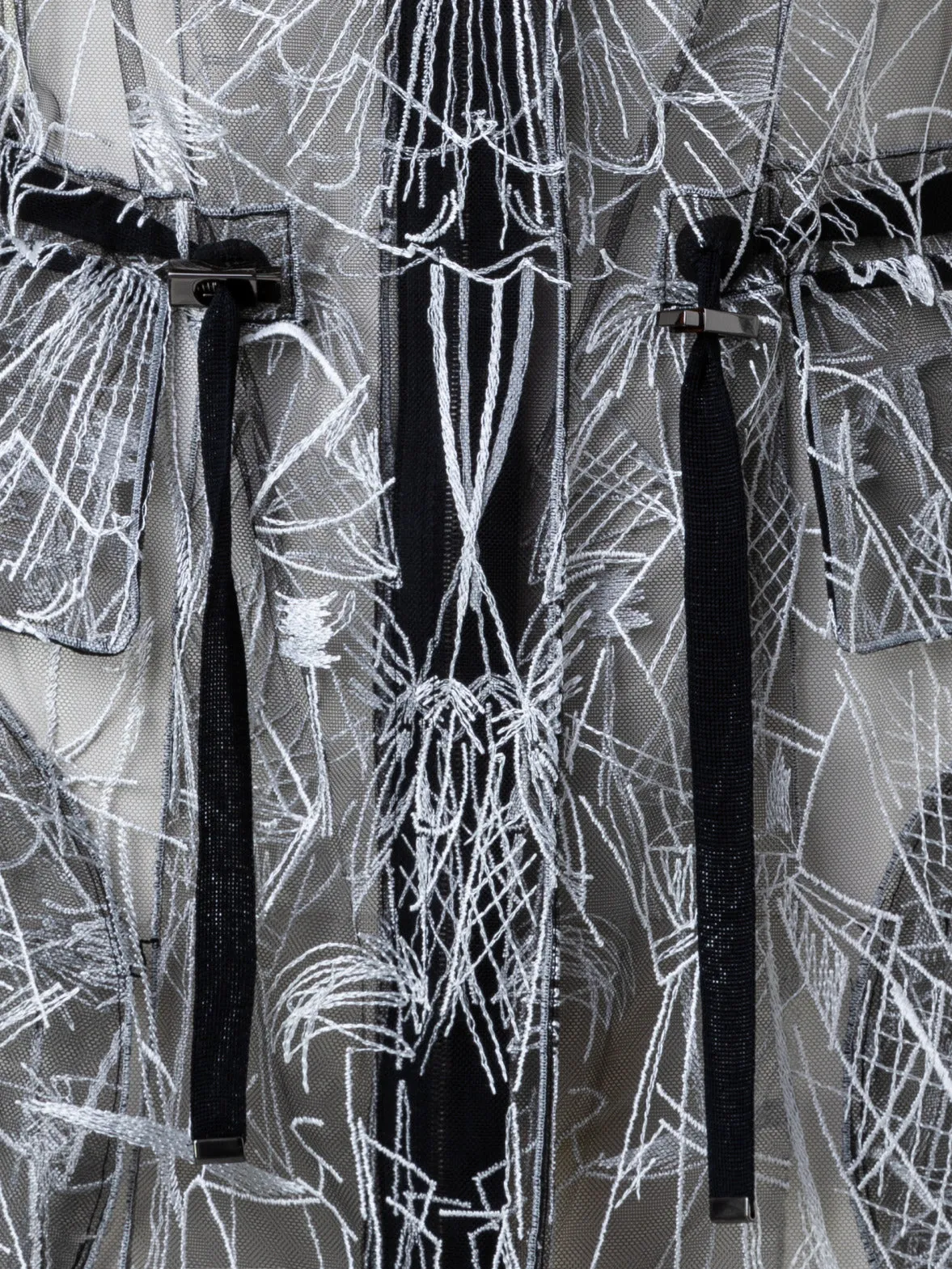 Techno Tulle Parka with Croquis Embroidery Akris