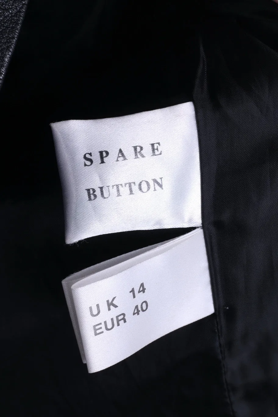 The Hudson Womens 14 40 L Jacket Black Leather Blazer Single Breasted