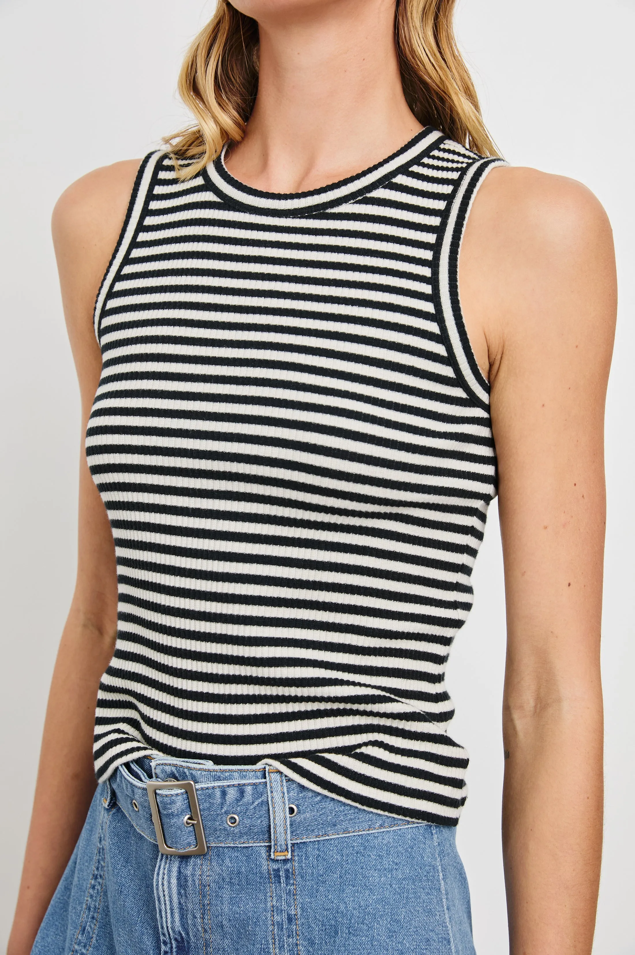 THE RACER TANK - BLACK BIRCH STRIPE Rails