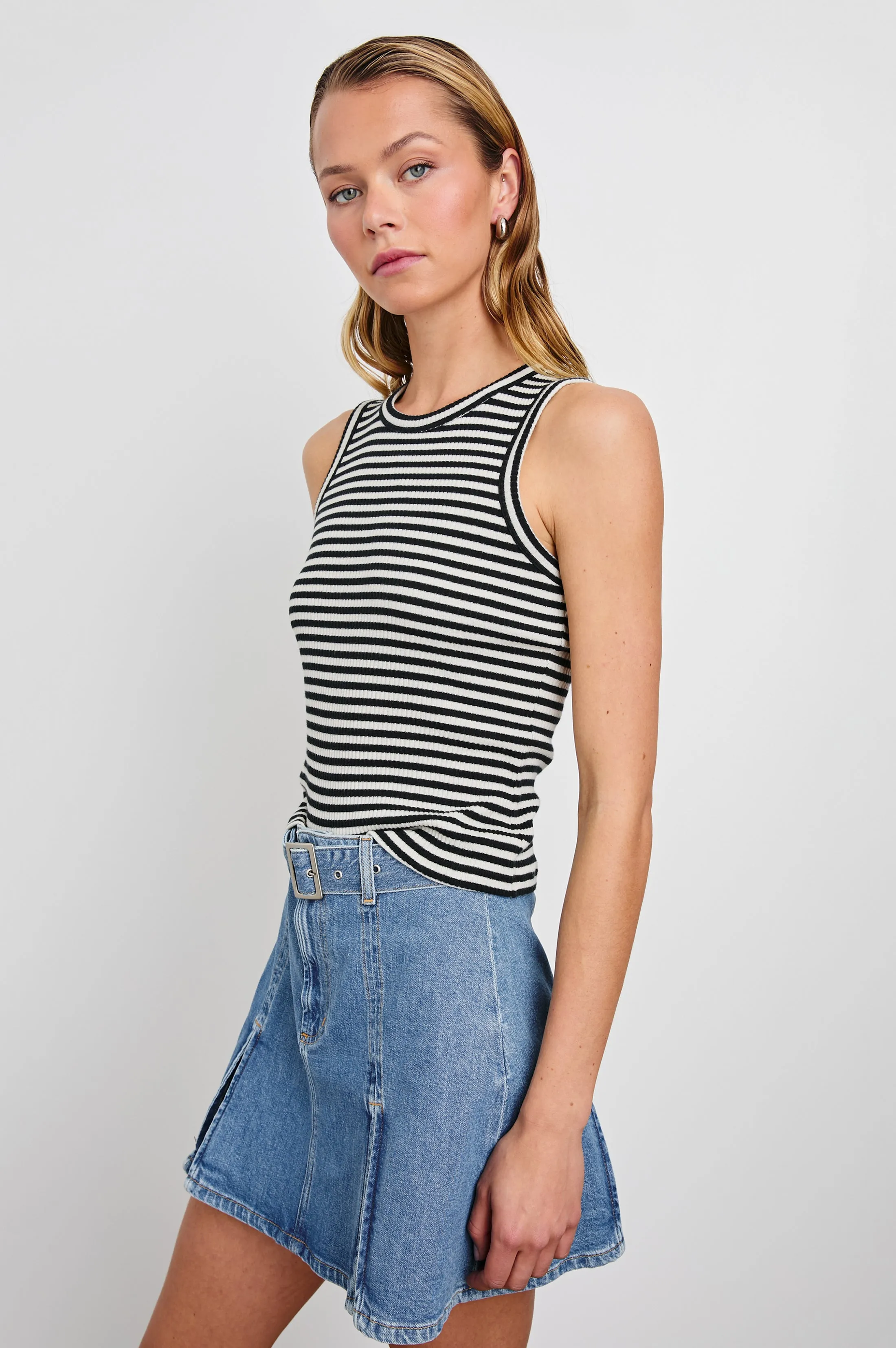 THE RACER TANK - BLACK BIRCH STRIPE Rails