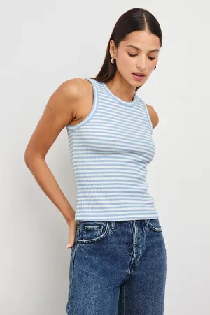 THE RACER TANK - CHAMBRAY BLUE STRIPE Rails