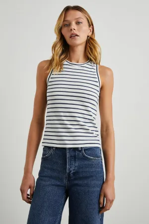 THE RACER TANK - SAILOR STRIPE NAVY Rails