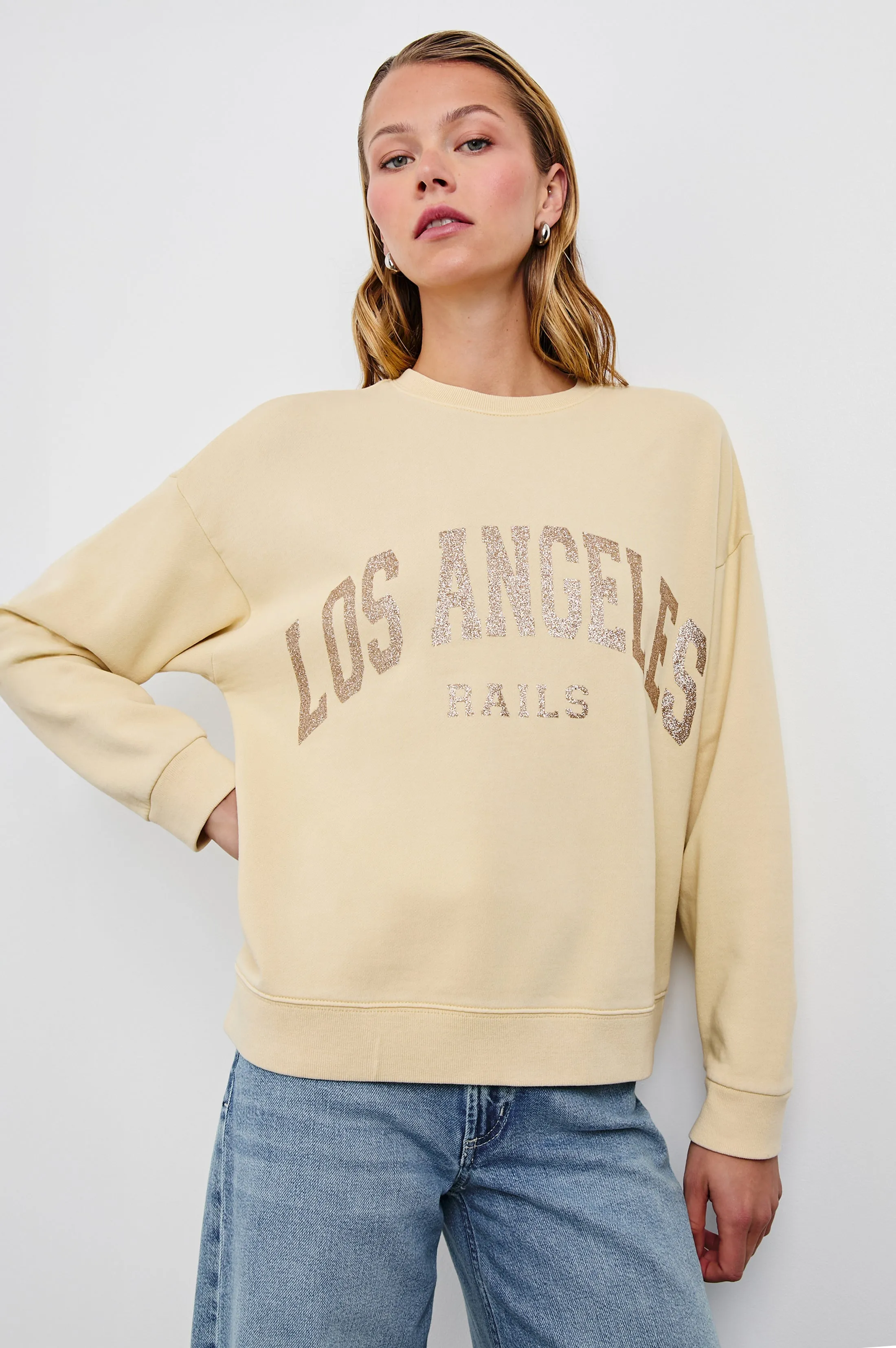 THE VARSITY SWEATSHIRT - LOS ANGELES GOLD GLITTER Rails