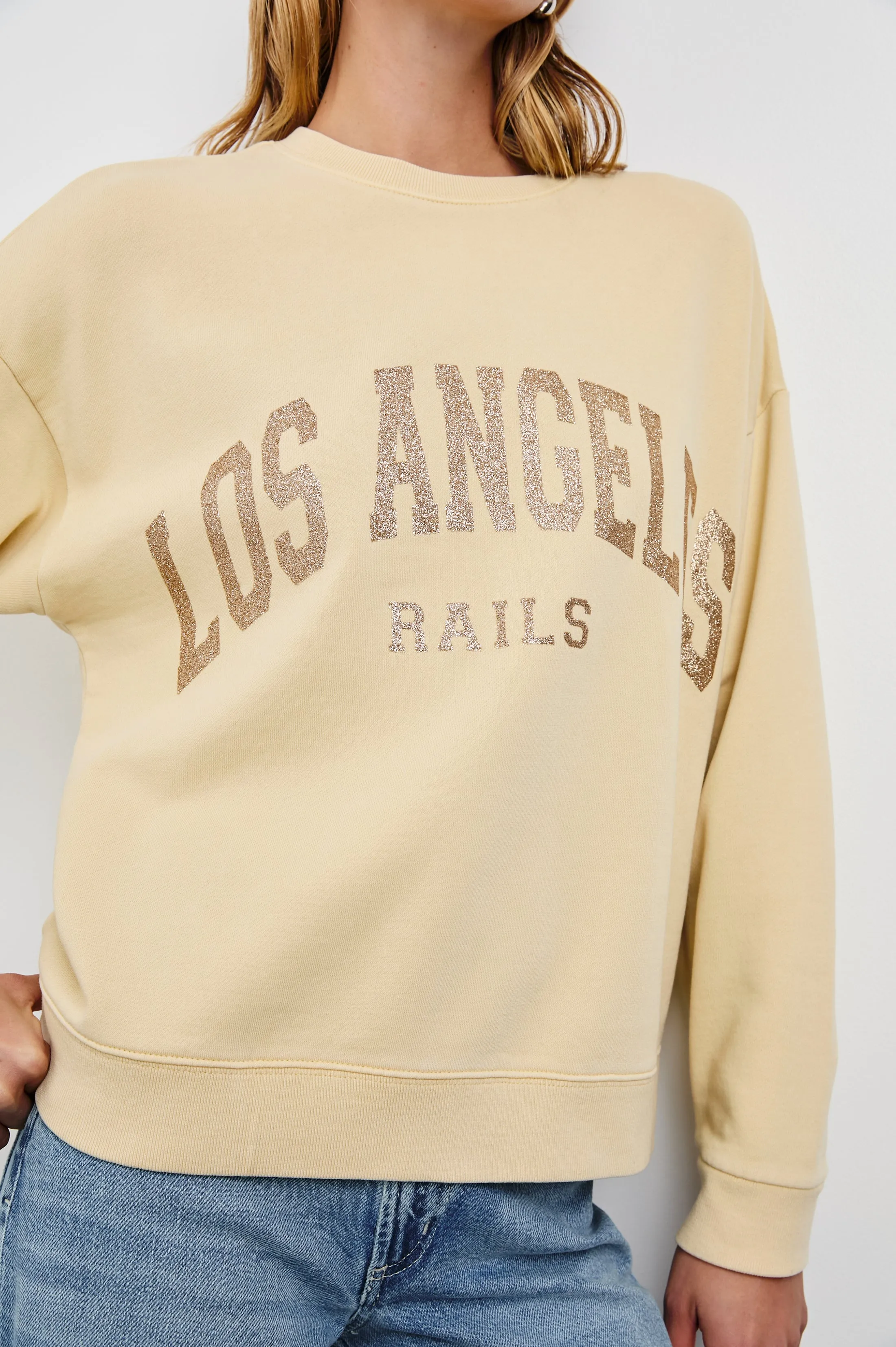 THE VARSITY SWEATSHIRT - LOS ANGELES GOLD GLITTER Rails