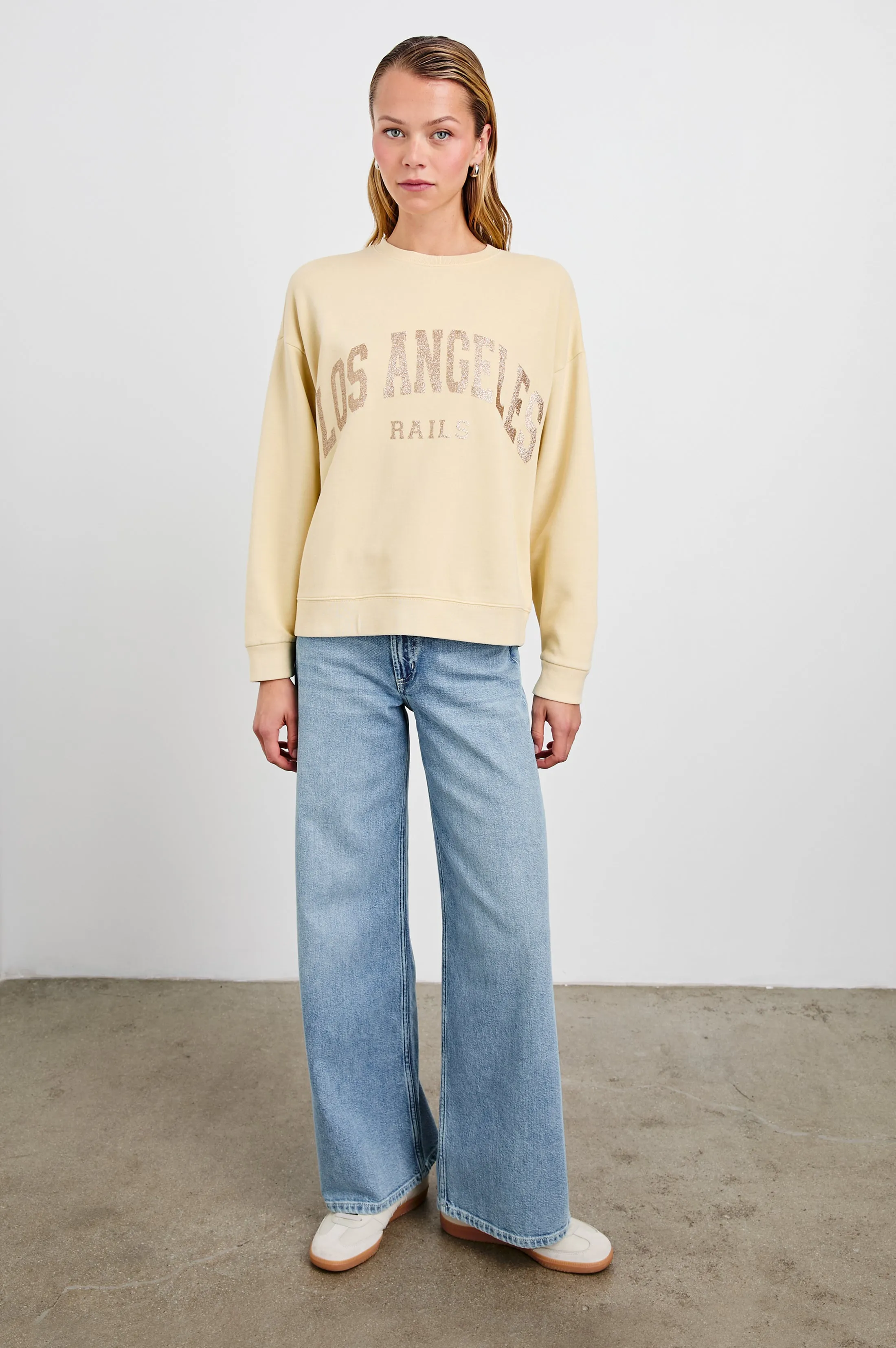 THE VARSITY SWEATSHIRT - LOS ANGELES GOLD GLITTER Rails