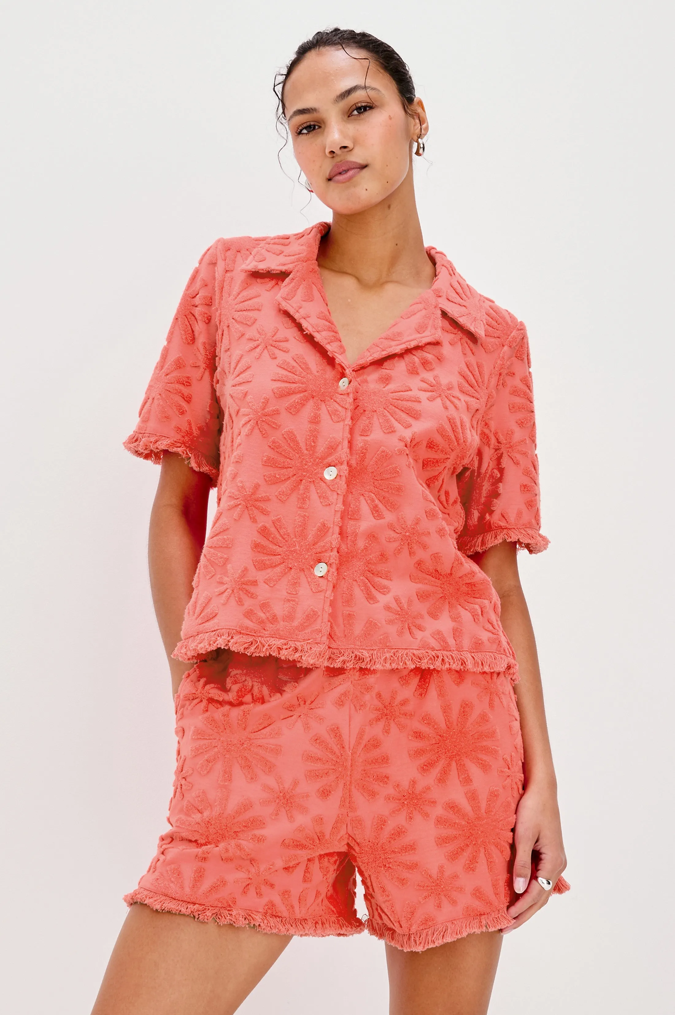 TIFF SHIRT - RED SUNBURST JACQUARD Rails