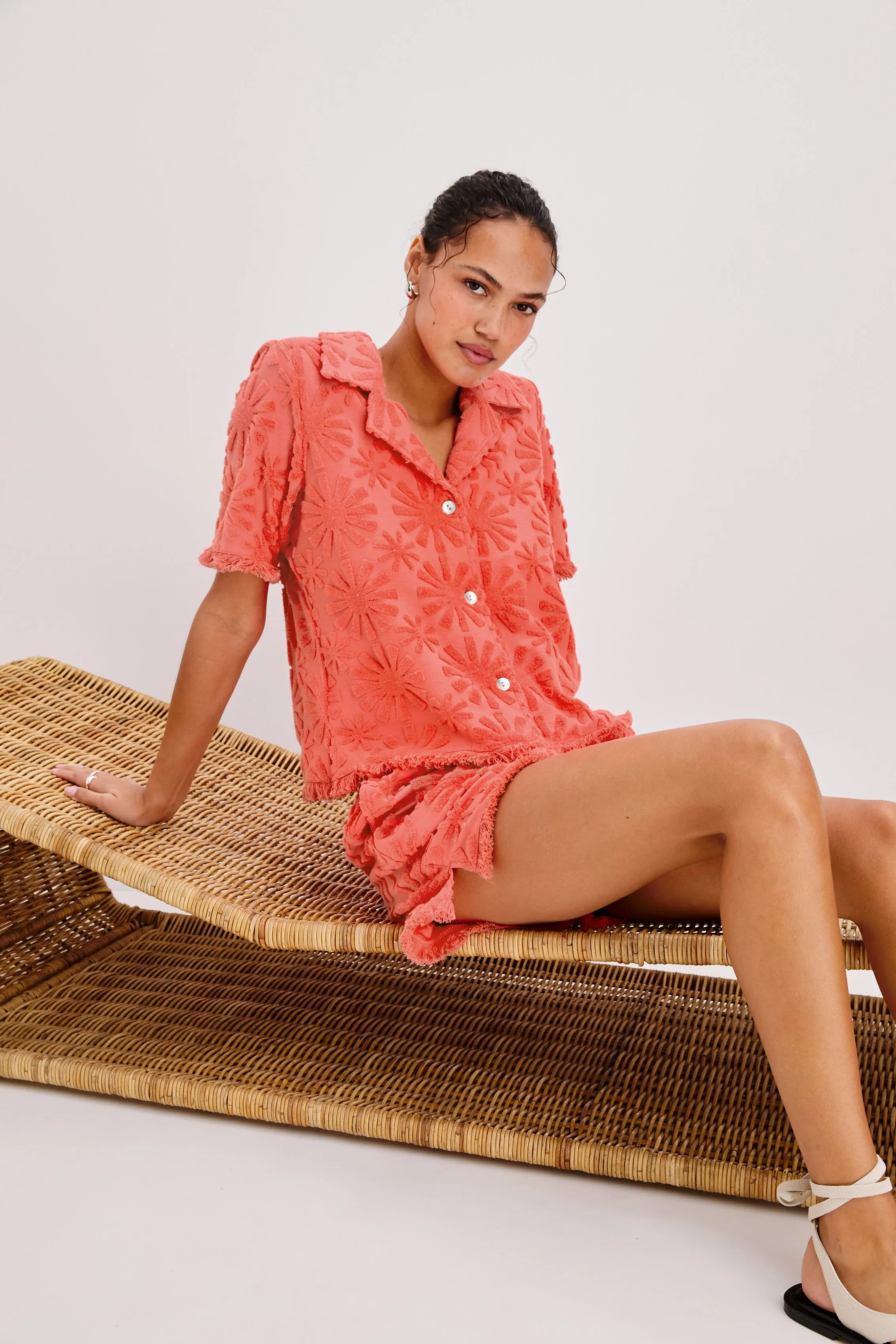 TIFF SHIRT - RED SUNBURST JACQUARD Rails