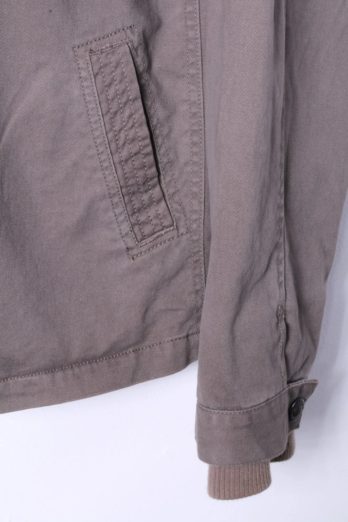 Tom Wolfe Mens XXL Jacket Khaki Cotton Full Zipper Multi Pockets Military Top
