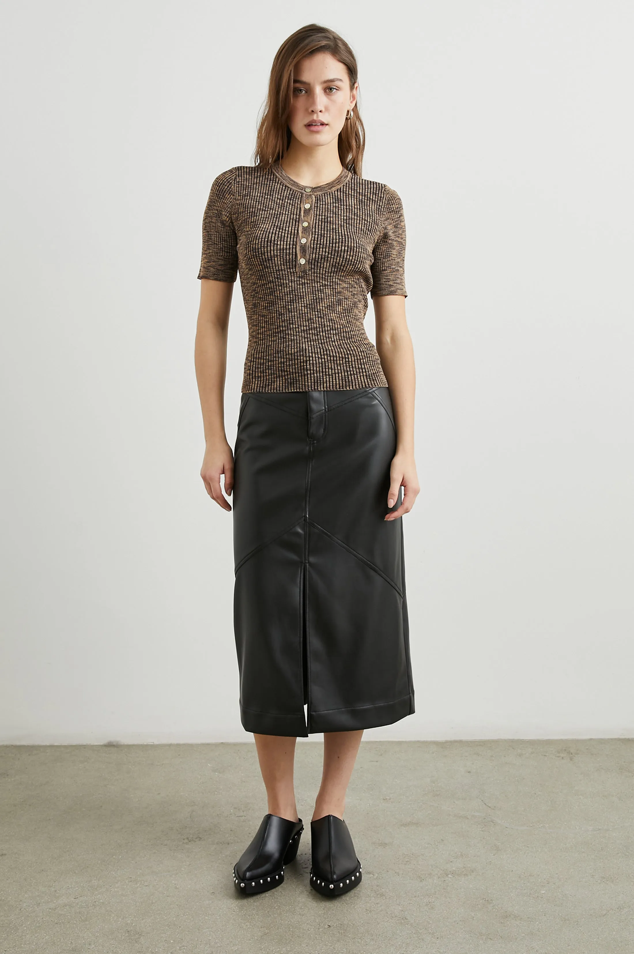 TONI TOP - MOCHA SPACE DYE Rails