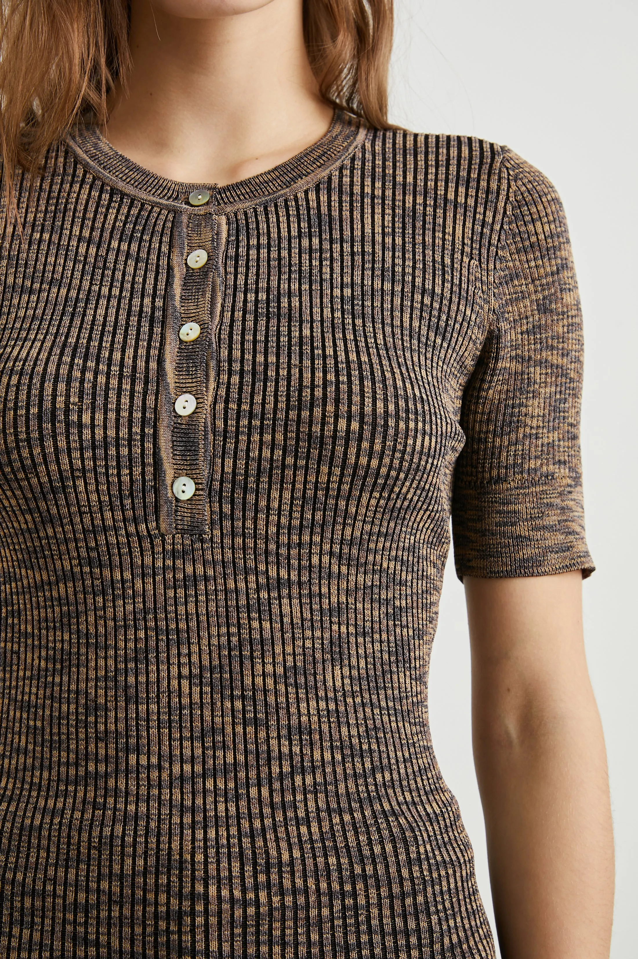TONI TOP - MOCHA SPACE DYE Rails