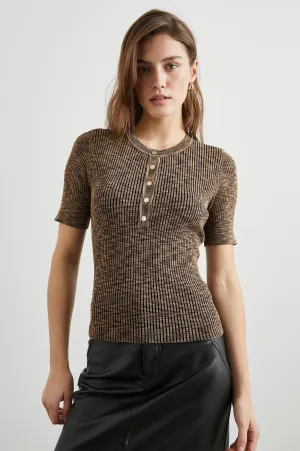 TONI TOP - MOCHA SPACE DYE Rails