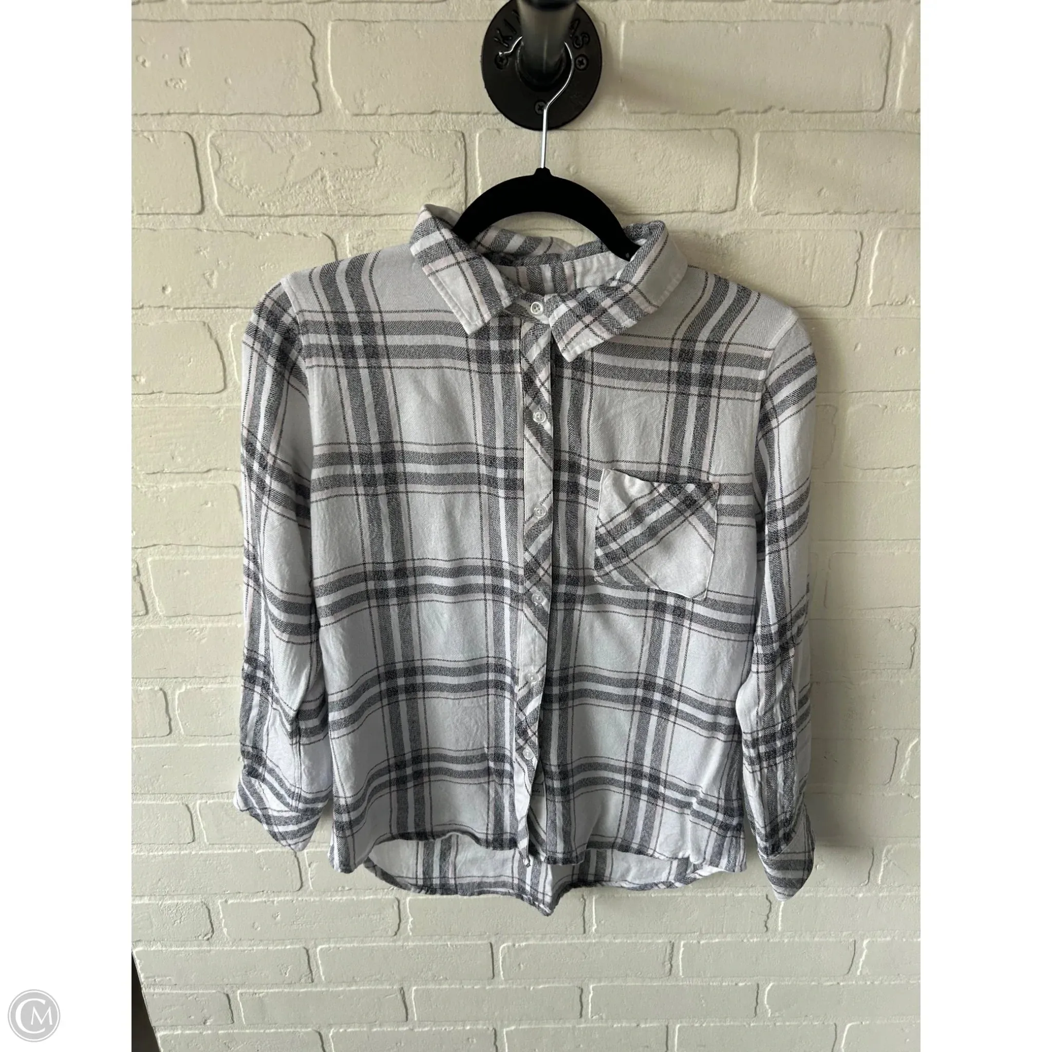 Top Long Sleeve By Rails In Black & White, Size: S