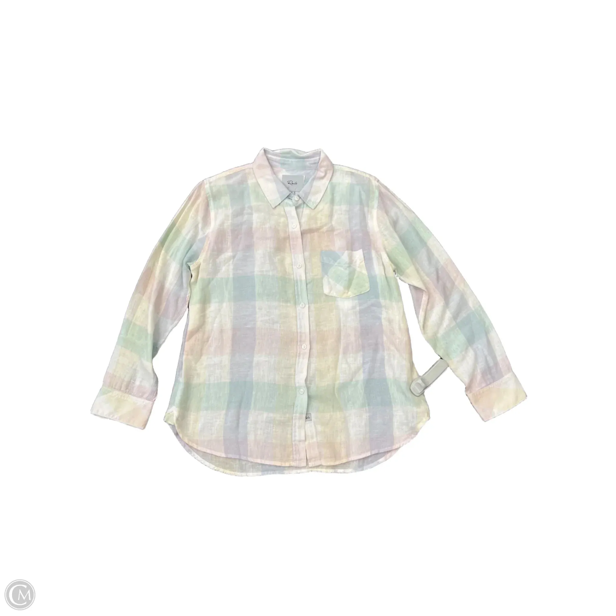 Top Long Sleeve By Rails In Plaid Pattern, Size: S