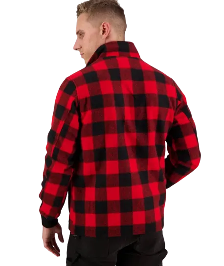 Traquair Station Wool Jacket - Red & Black Check