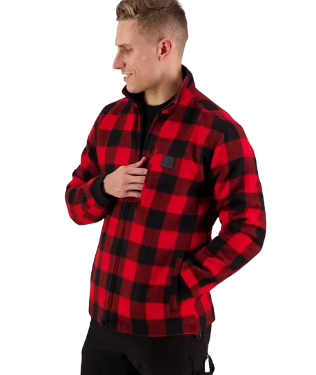Traquair Station Wool Jacket - Red & Black Check